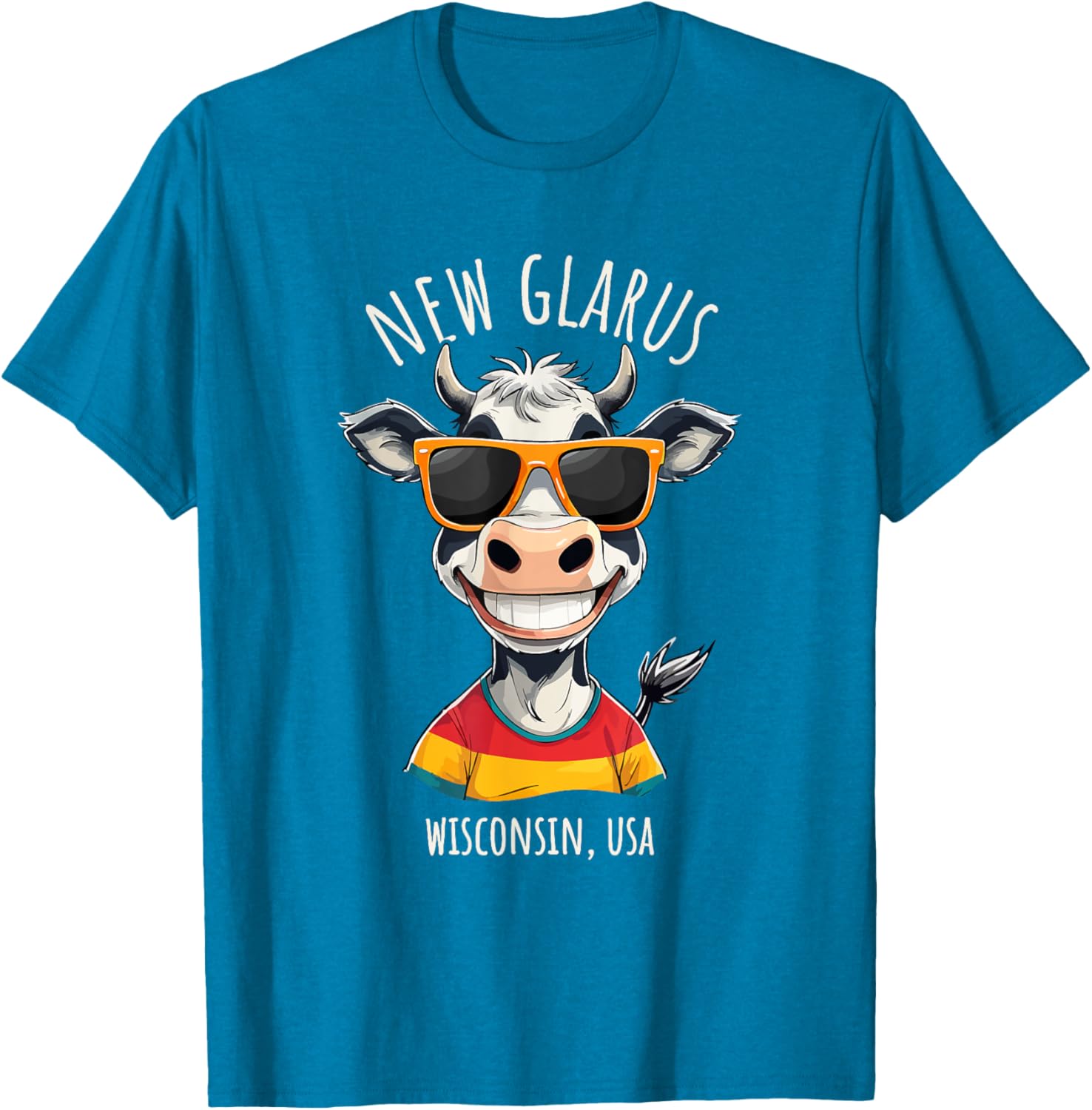 Funny Cow Cartoon T-Shirt from New Glarus WI USA - Unique Gift Idea - 18