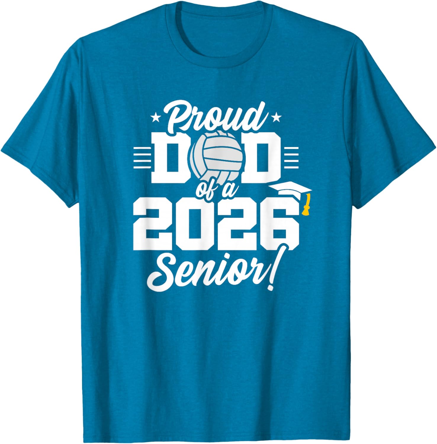 Class of 2026 Volleyball Dad Senior Year T-Shirt for Proud Parents - 21