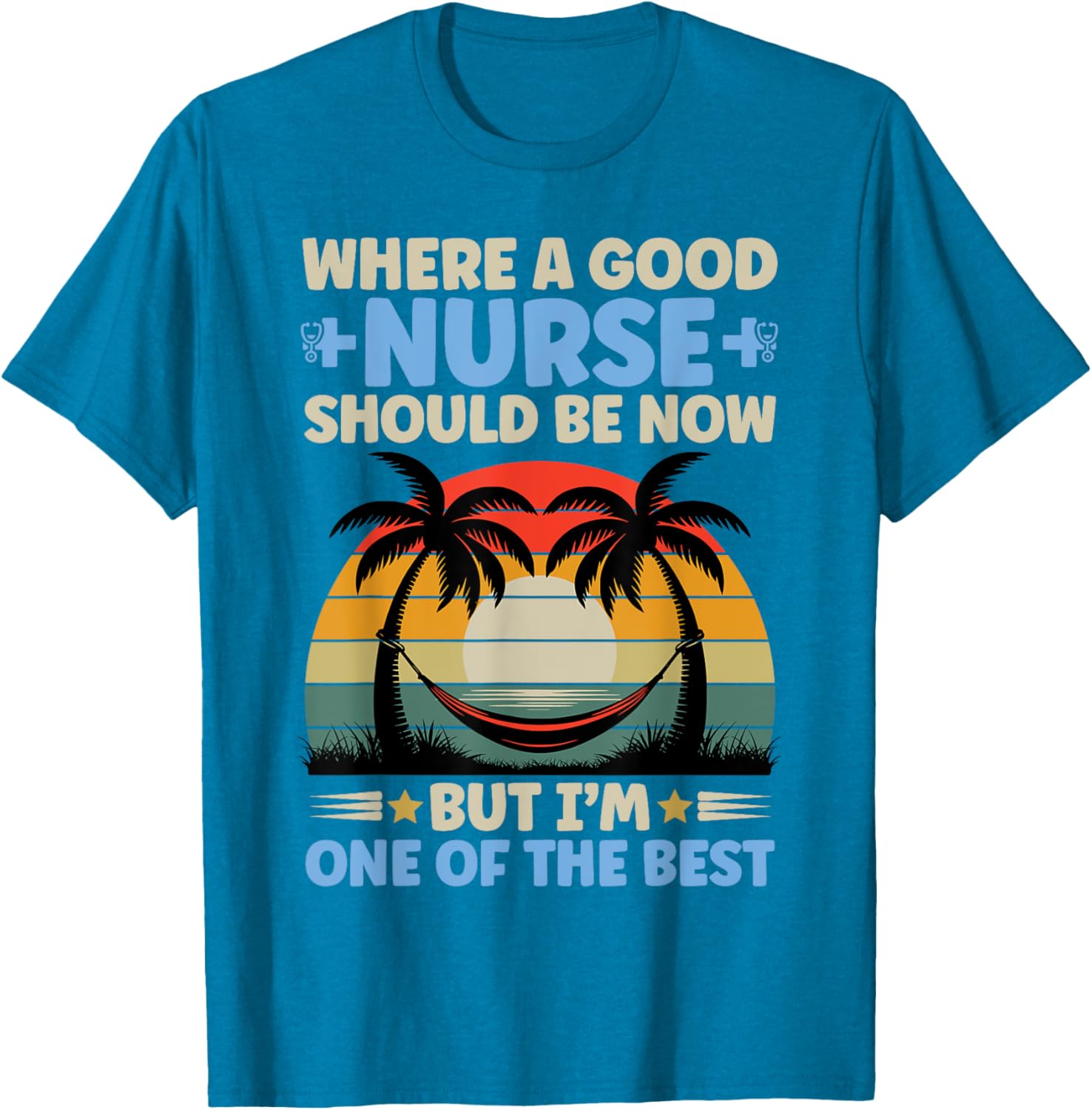 Retro Sunset Pride Nurse T-Shirt for Proud Nurses with Humor - 12