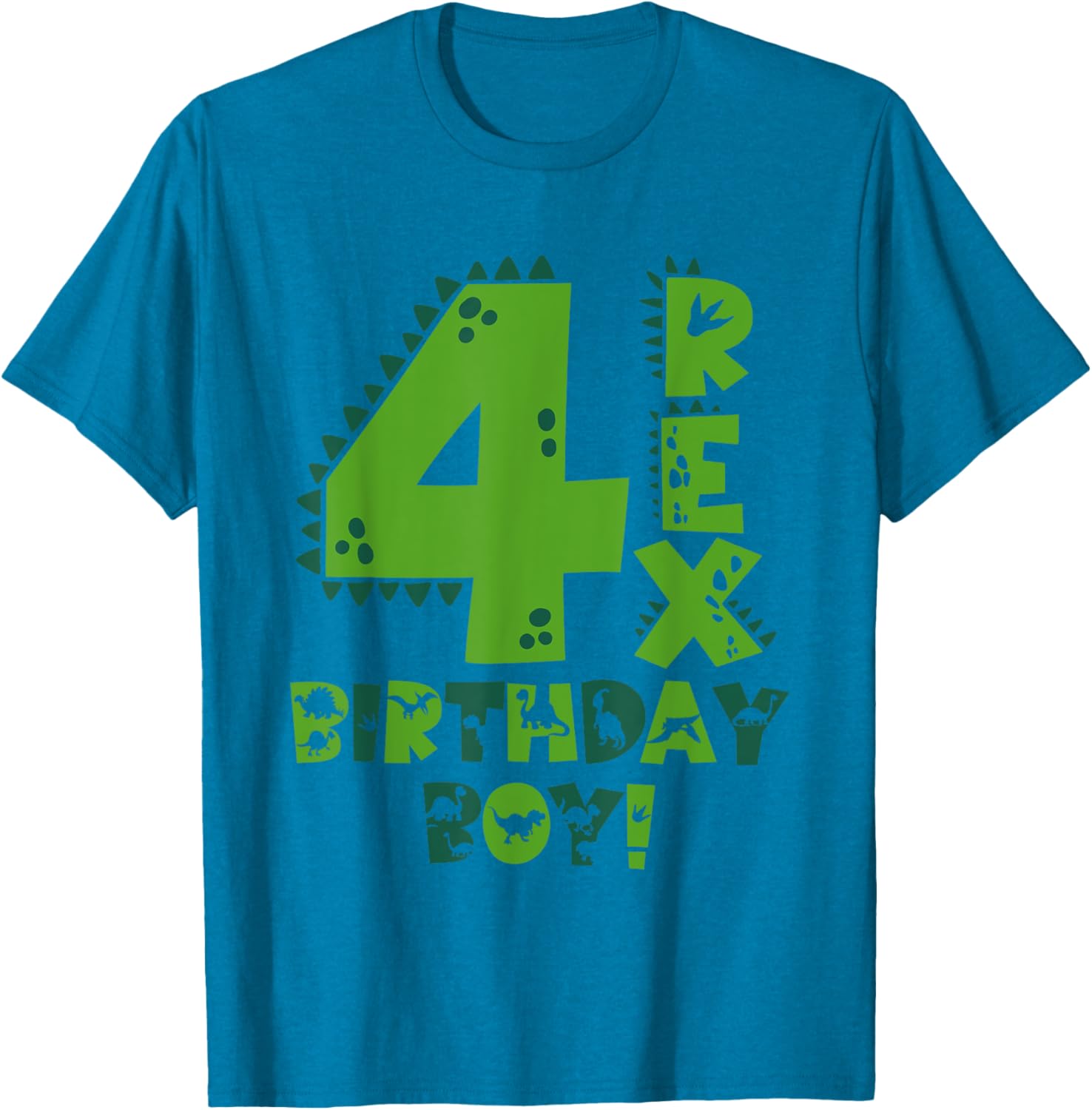 Fun Four Rex Dinosaur T-Shirt for 4-Year-Old Birthday Boys - 5