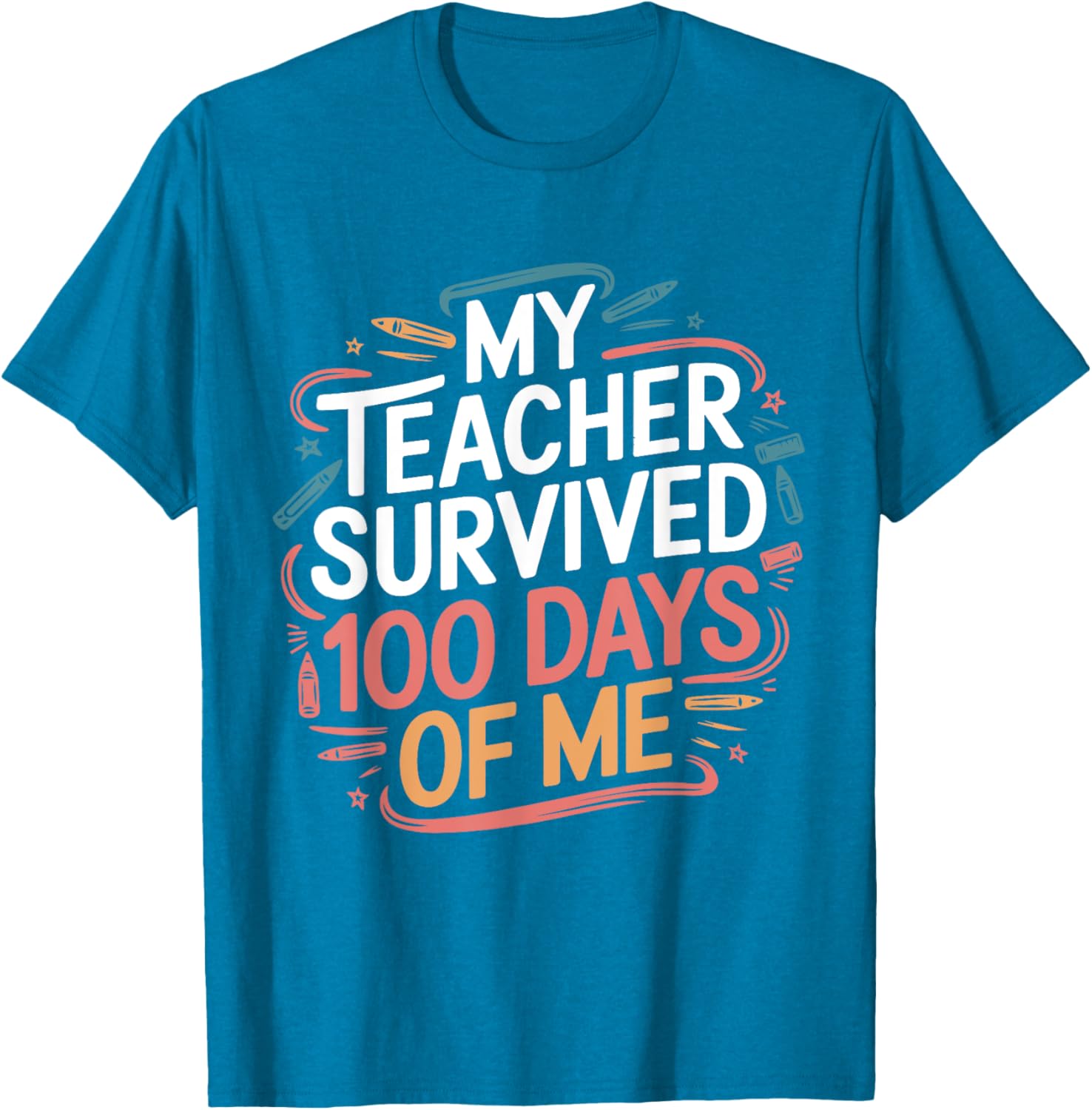 Funny Teacher 100 Days of School T-Shirt Gift for Educators - 5