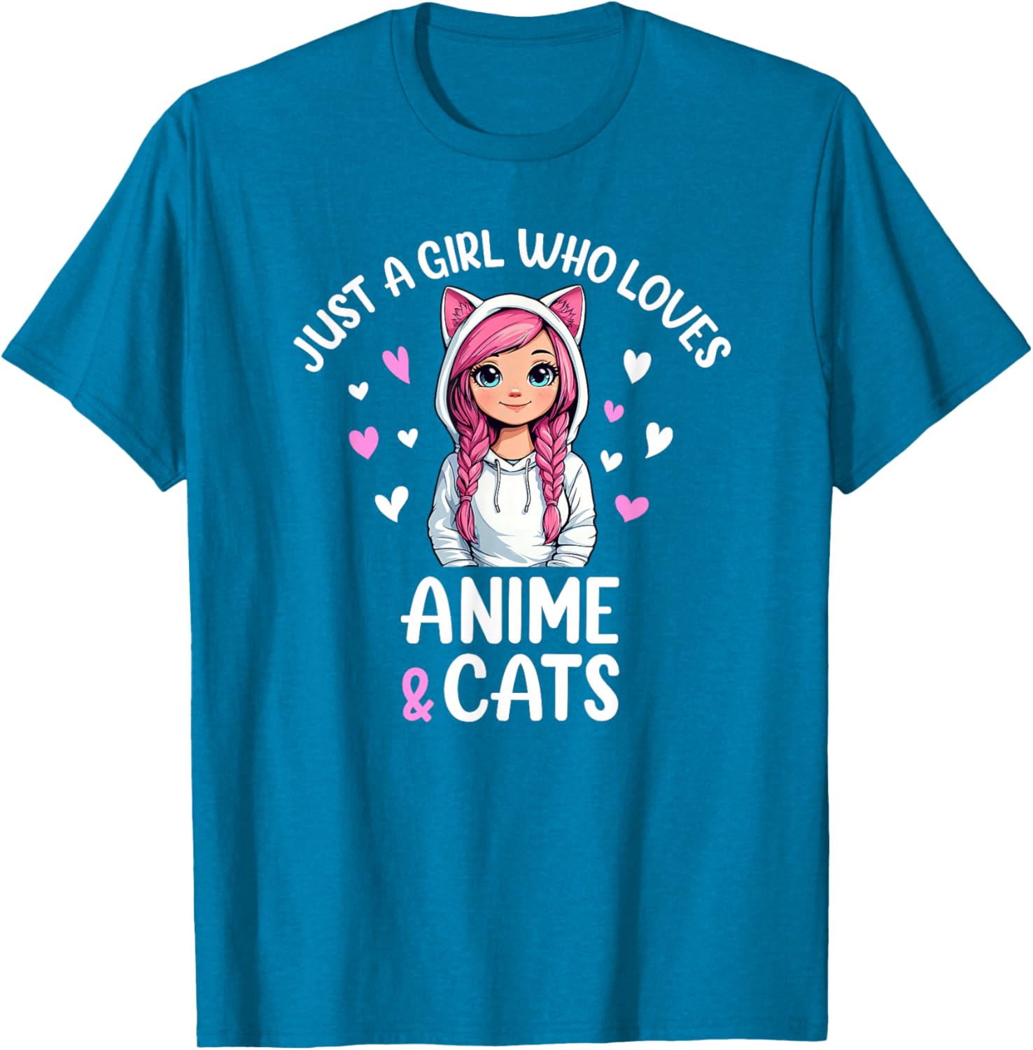 Just A Girl Who Loves Anime and Cats T-Shirt for Cat and Anime Fans - 6