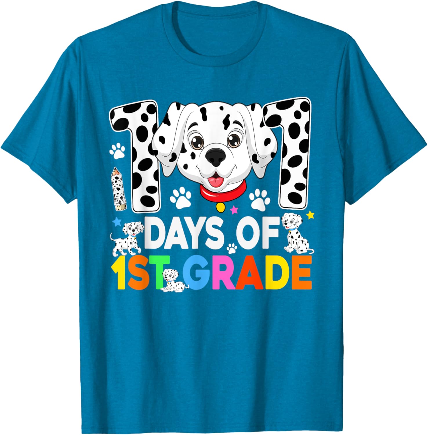100 Days of School Dalmatian Dog T-Shirt for Kids 3rd Grade Fun Fashion - 15