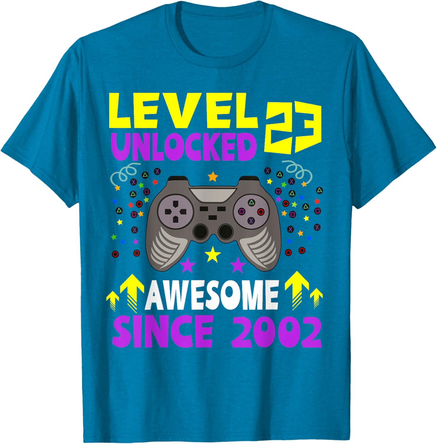 Level 23 Unlocked 23rd Birthday Gaming T-Shirt for Gamers Since 2002 - 11
