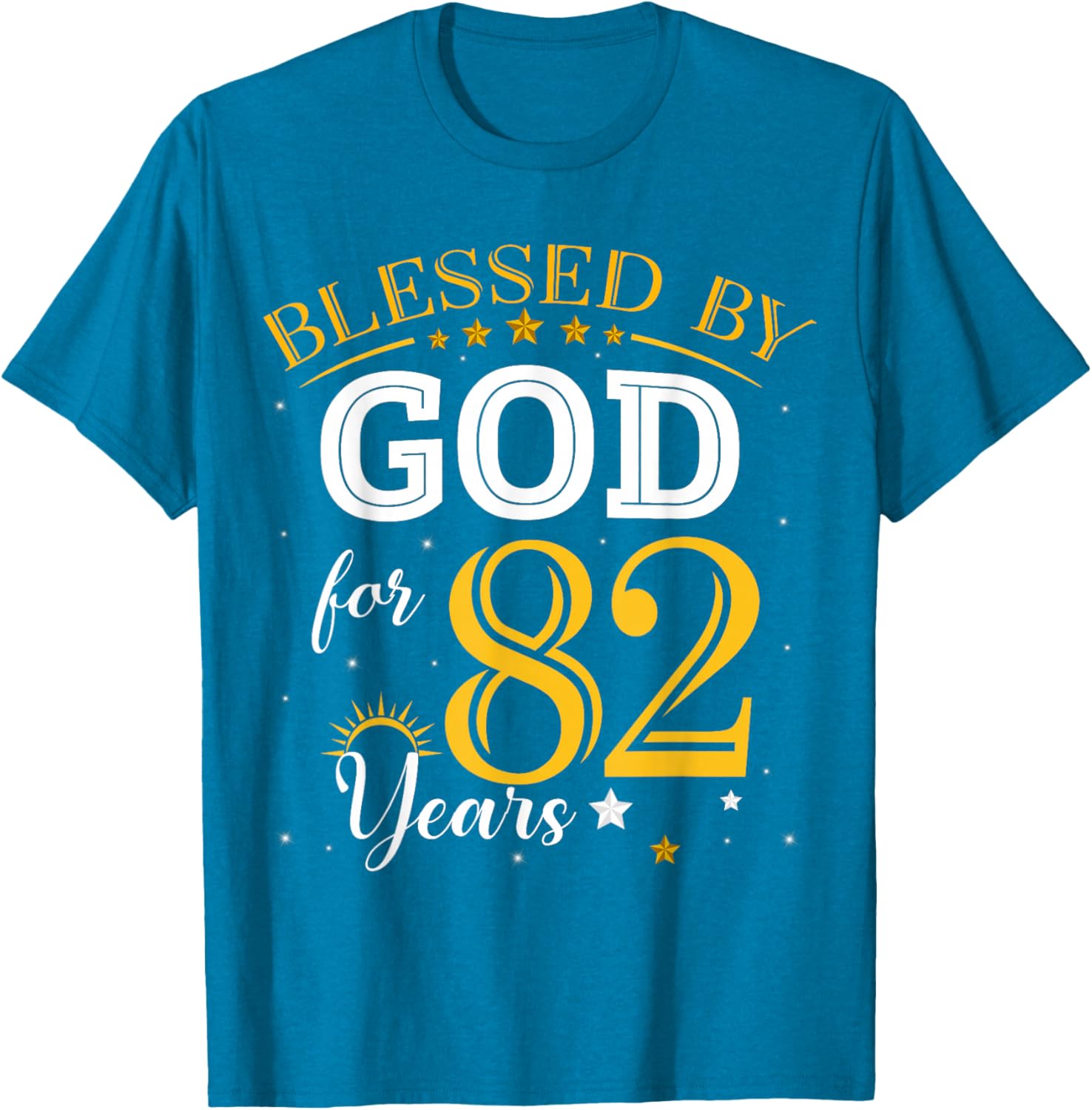 Vintage Blessed by God T-Shirt for 82nd Birthday Celebration Girl - 8