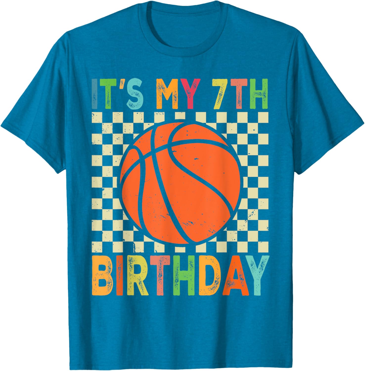 7th Birthday Basketball T-Shirt for Young Players and Fans - 1