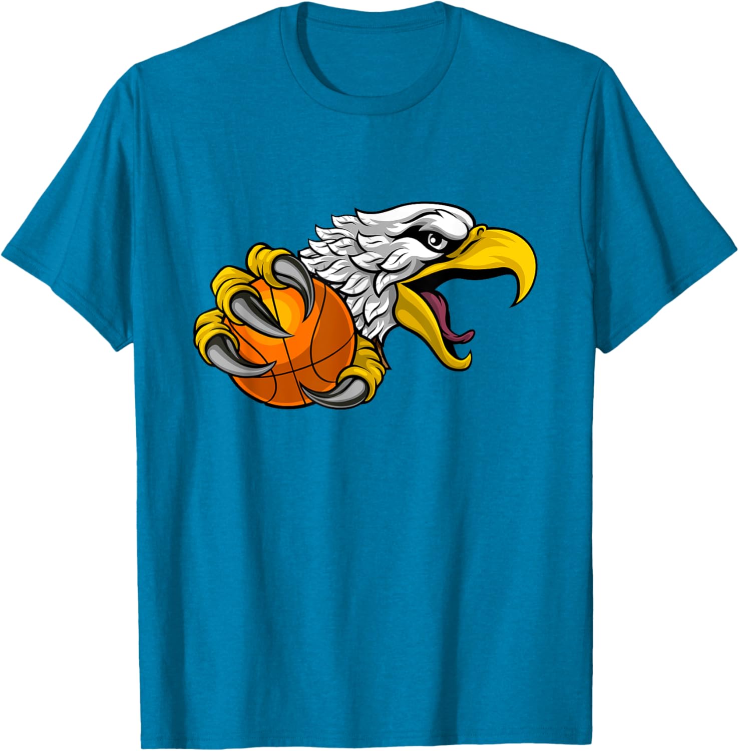 Eagle Hawk Basketball Cartoon Character T-Shirt for Fun Sports Fans - 3