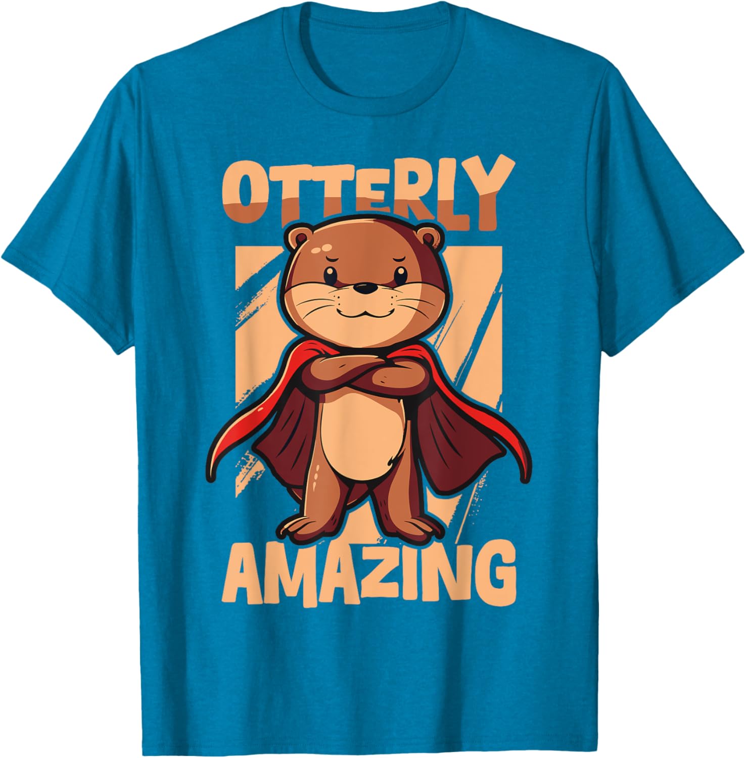Otterly Amazing Superhero Cape T-Shirt for Kids - Perfect Gift for Otter Lovers - 14