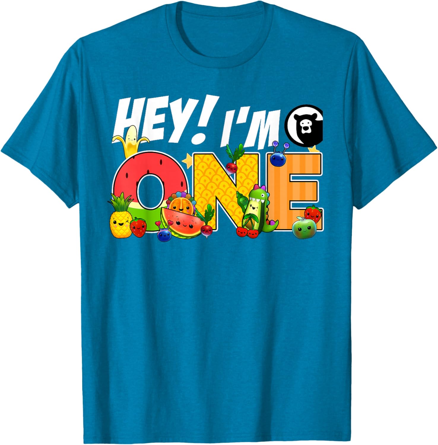 Funny Hey I'm One Birthday Boy T-Shirt for Kids with Cute Fruit Design - 6
