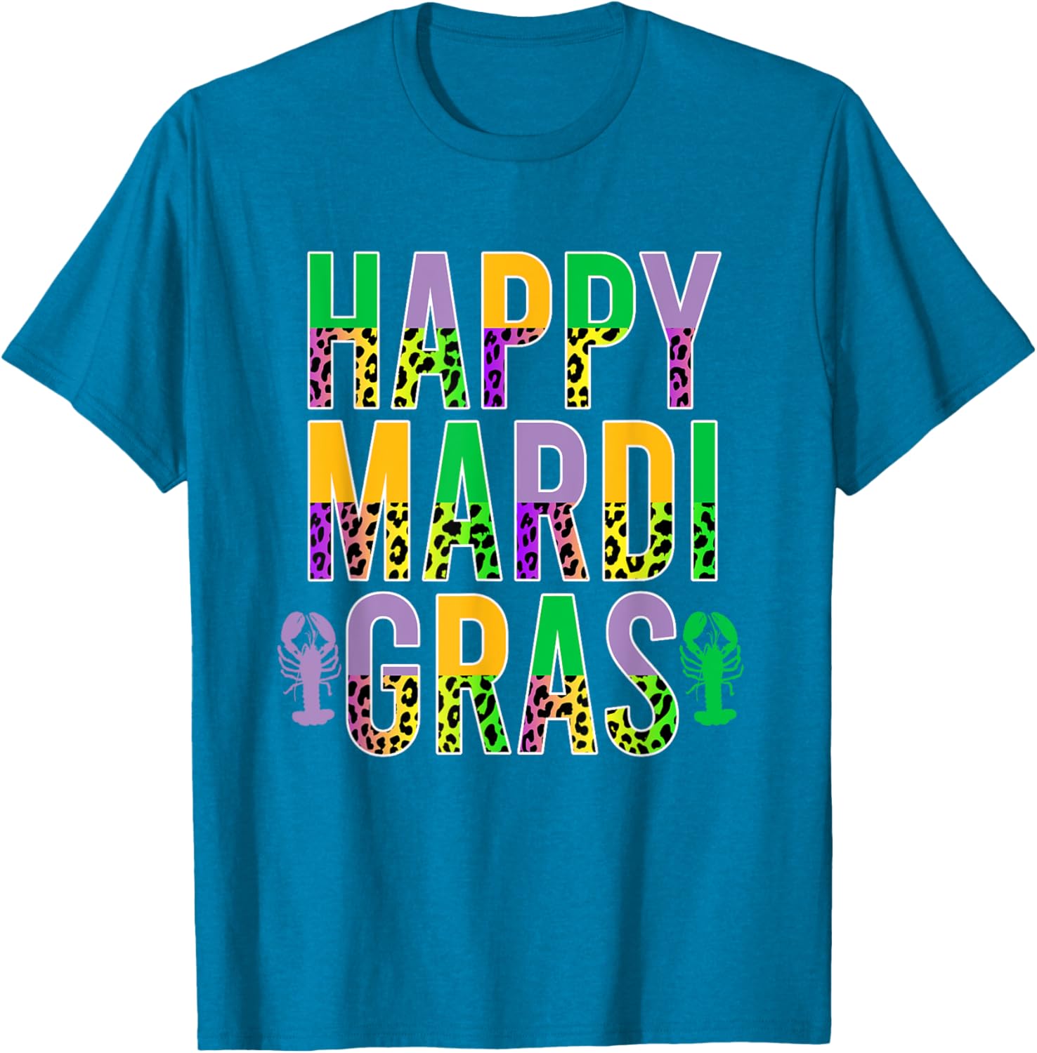Happy Mardi Gras Leopard Print Crawfish T-Shirt for Men Women Kids - 13