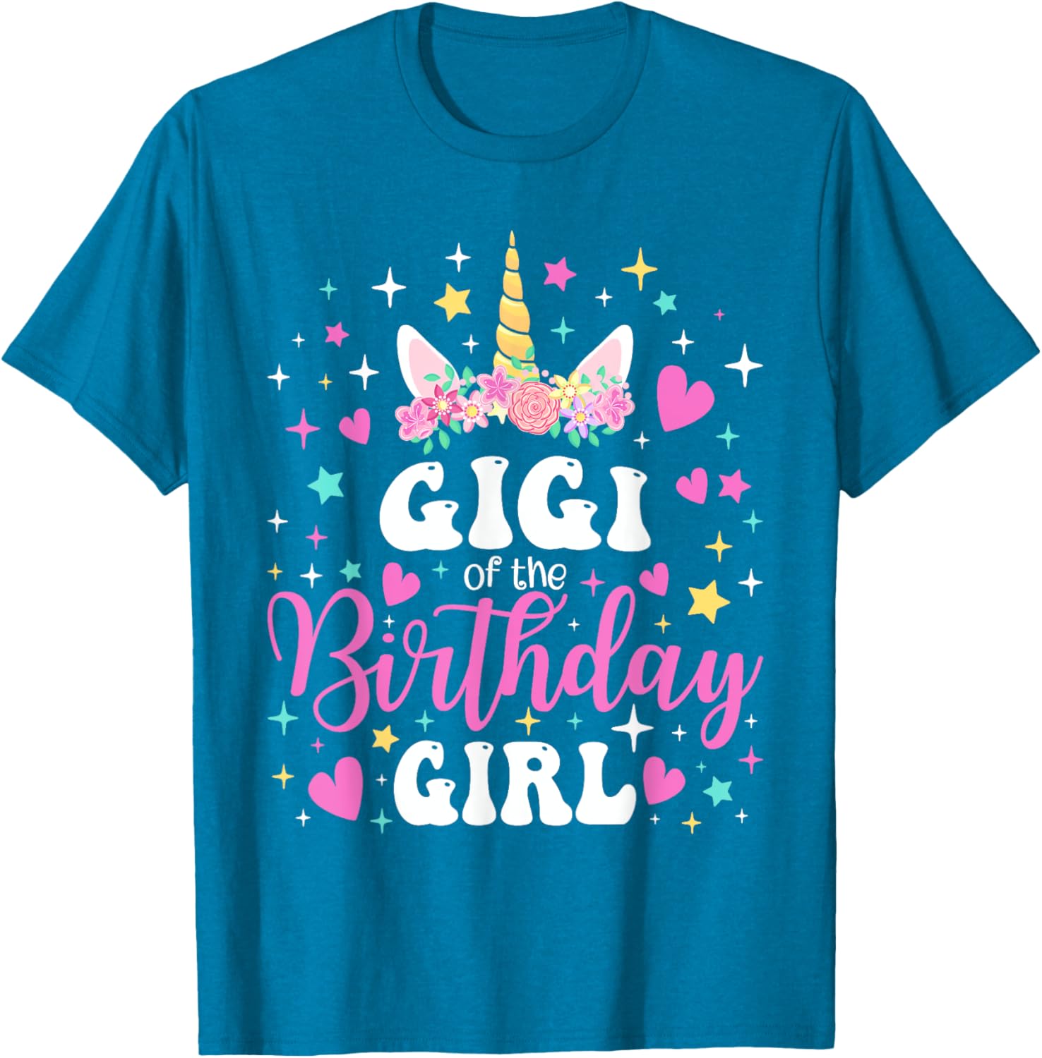 Unicorn Gigi Birthday Girl Family Matching Party Tee for Kids and Adults - 1