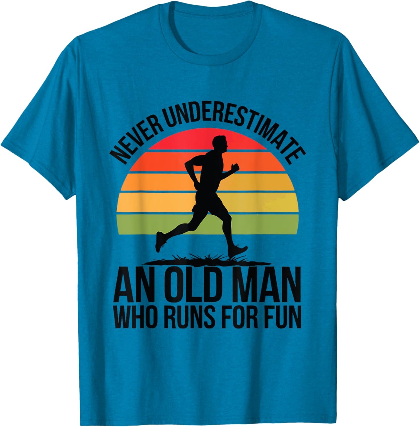 Funny Old Man Running T-Shirt for Senior Fitness Lovers and Runners - 4