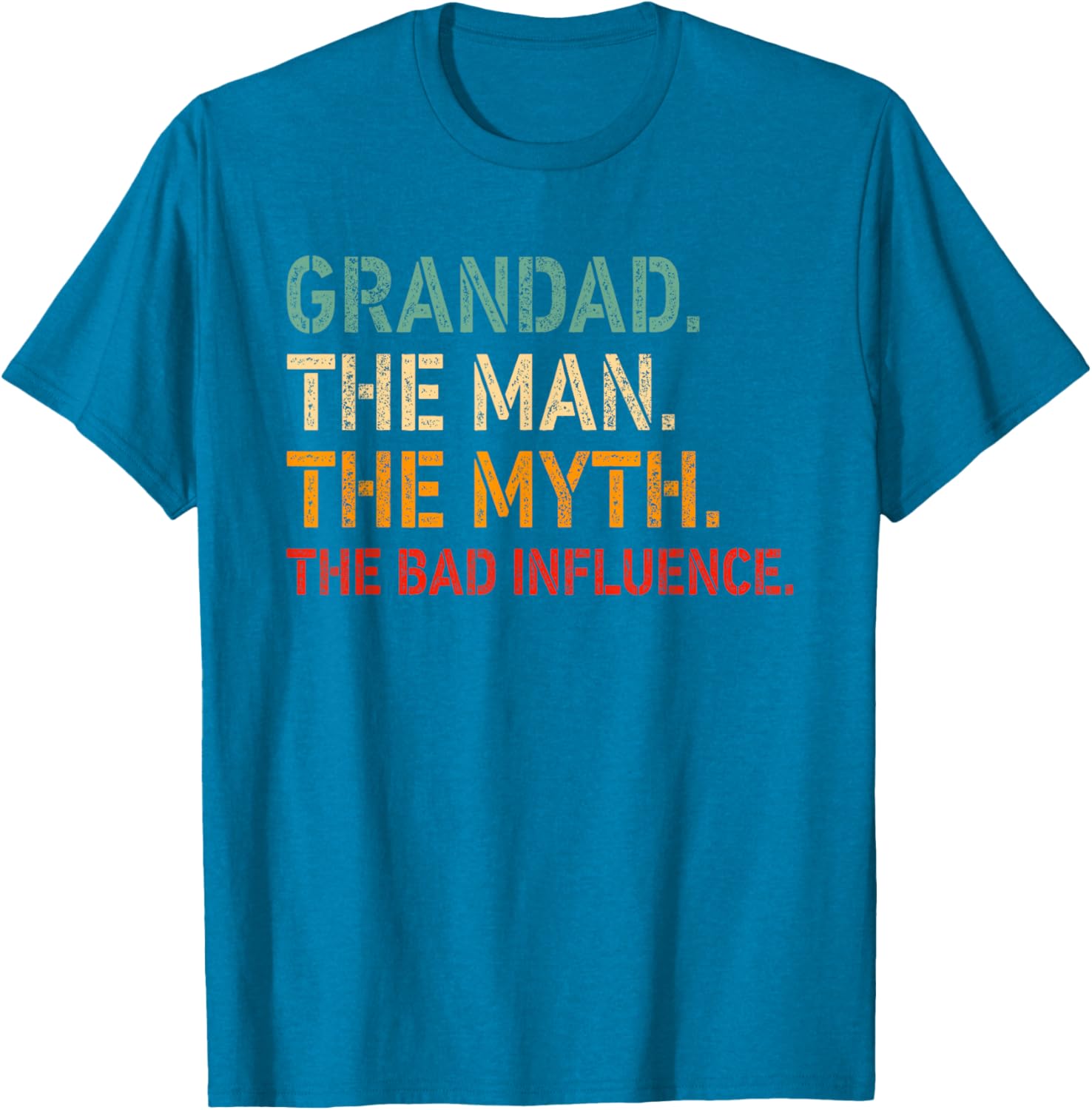 Funny GRANDAD T-Shirt for Men The Man The Myth The Bad Influence Apparel - 11