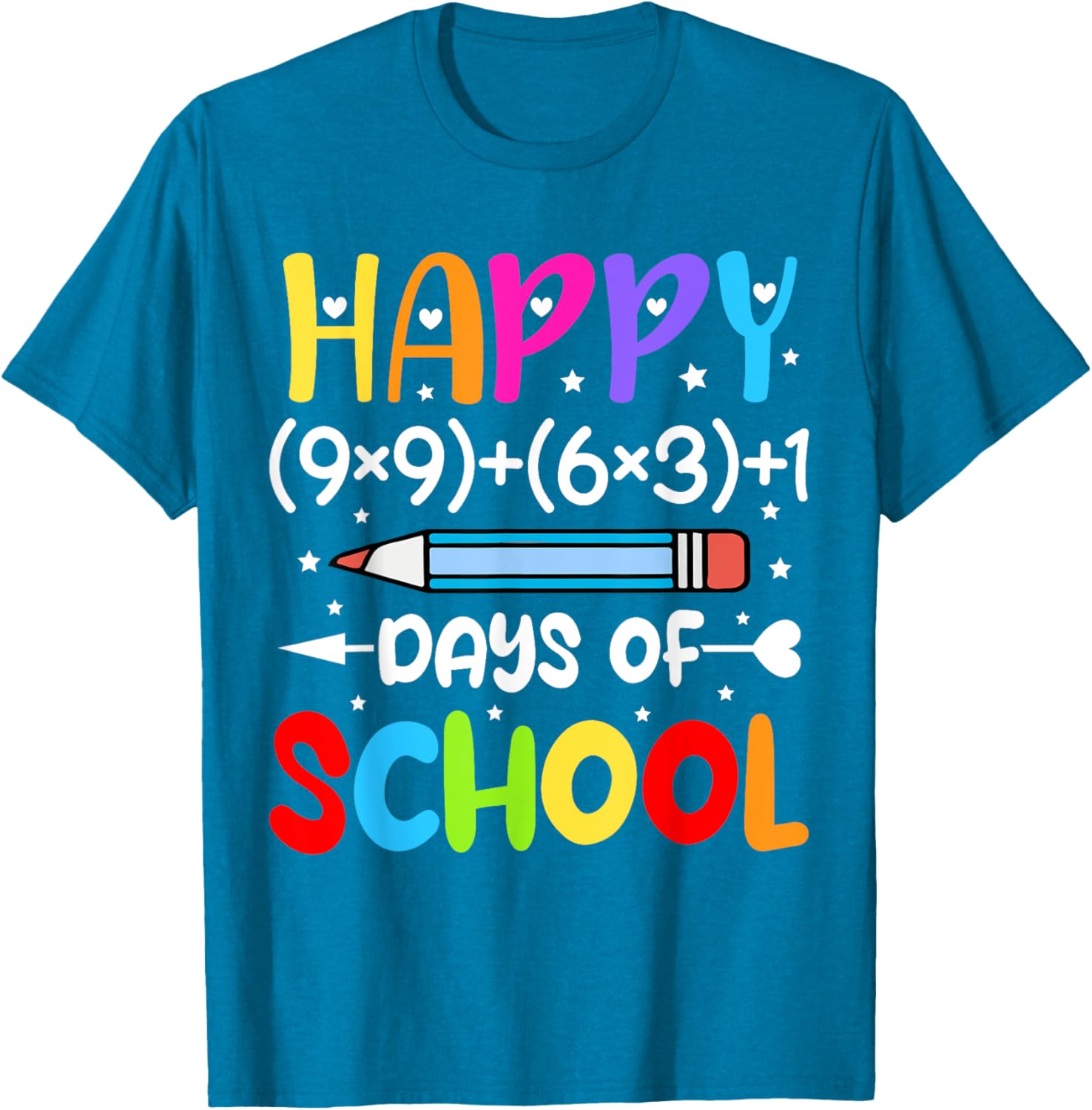 Happy 100th Day of School T-Shirt for Kids Fun Math Teacher Gift - 22