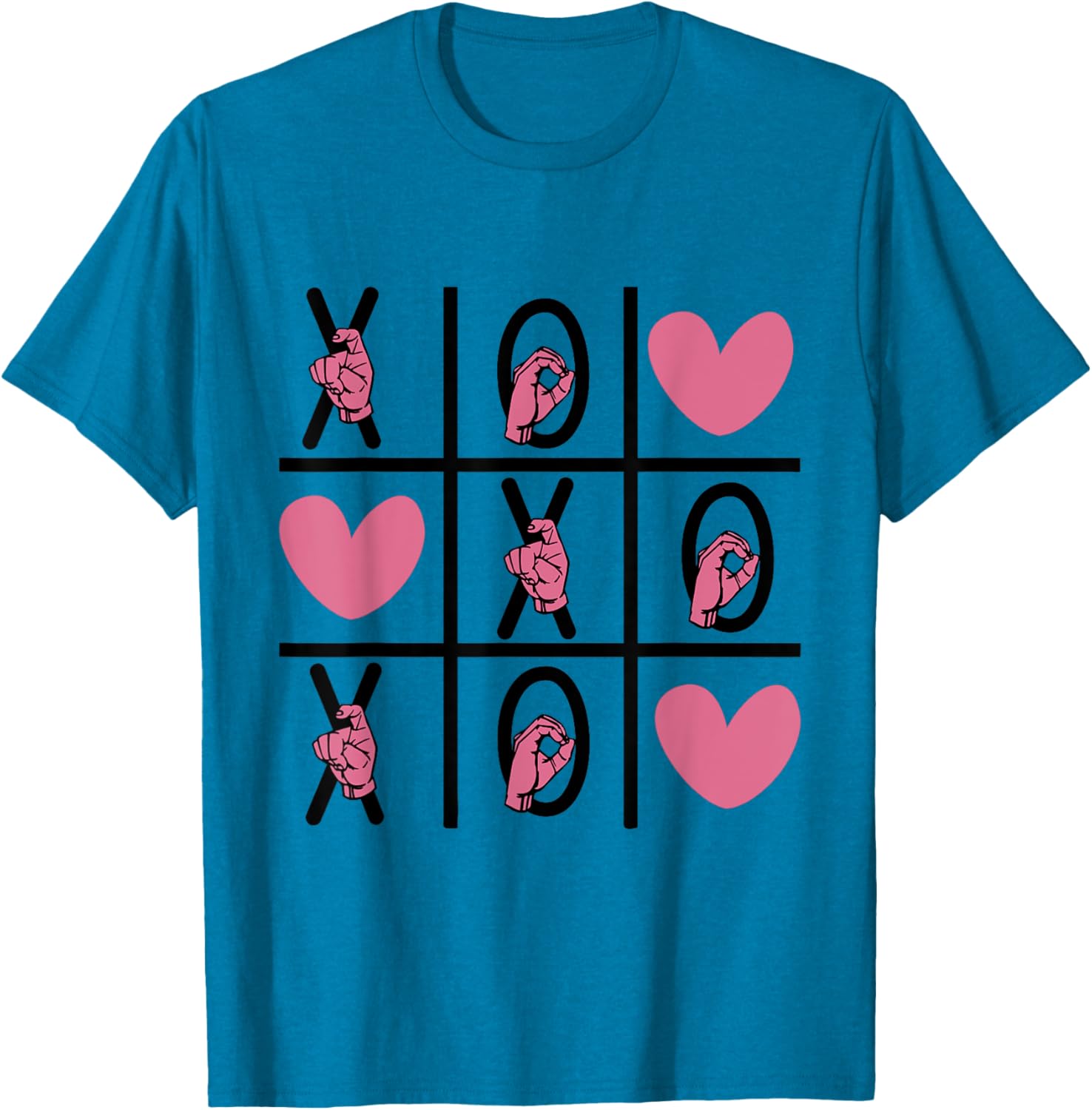 ASL Love Hand Sign Valentine's Day T-Shirt for Deaf Community XOXO - 13
