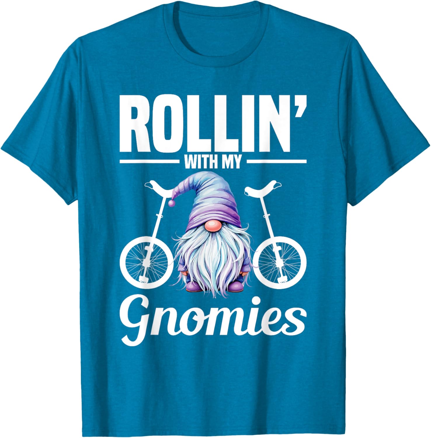 Monocycle Riding Gnomies Unicyclist T-Shirt Fun Apparel for Cyclists - 12