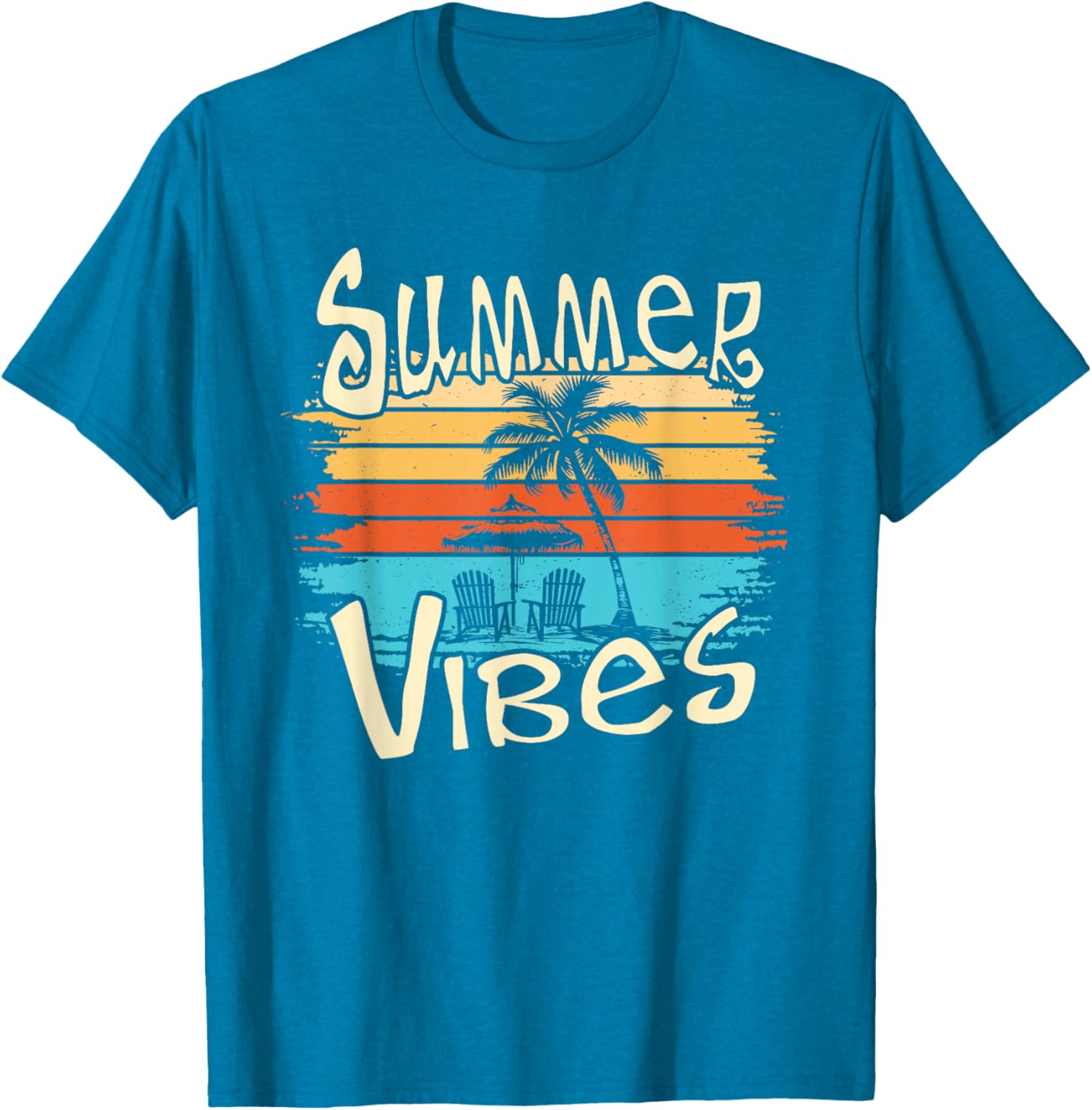 Summer Vibes Retro Palm Tree T-Shirt Perfect for Fun Sunshine Days - 4