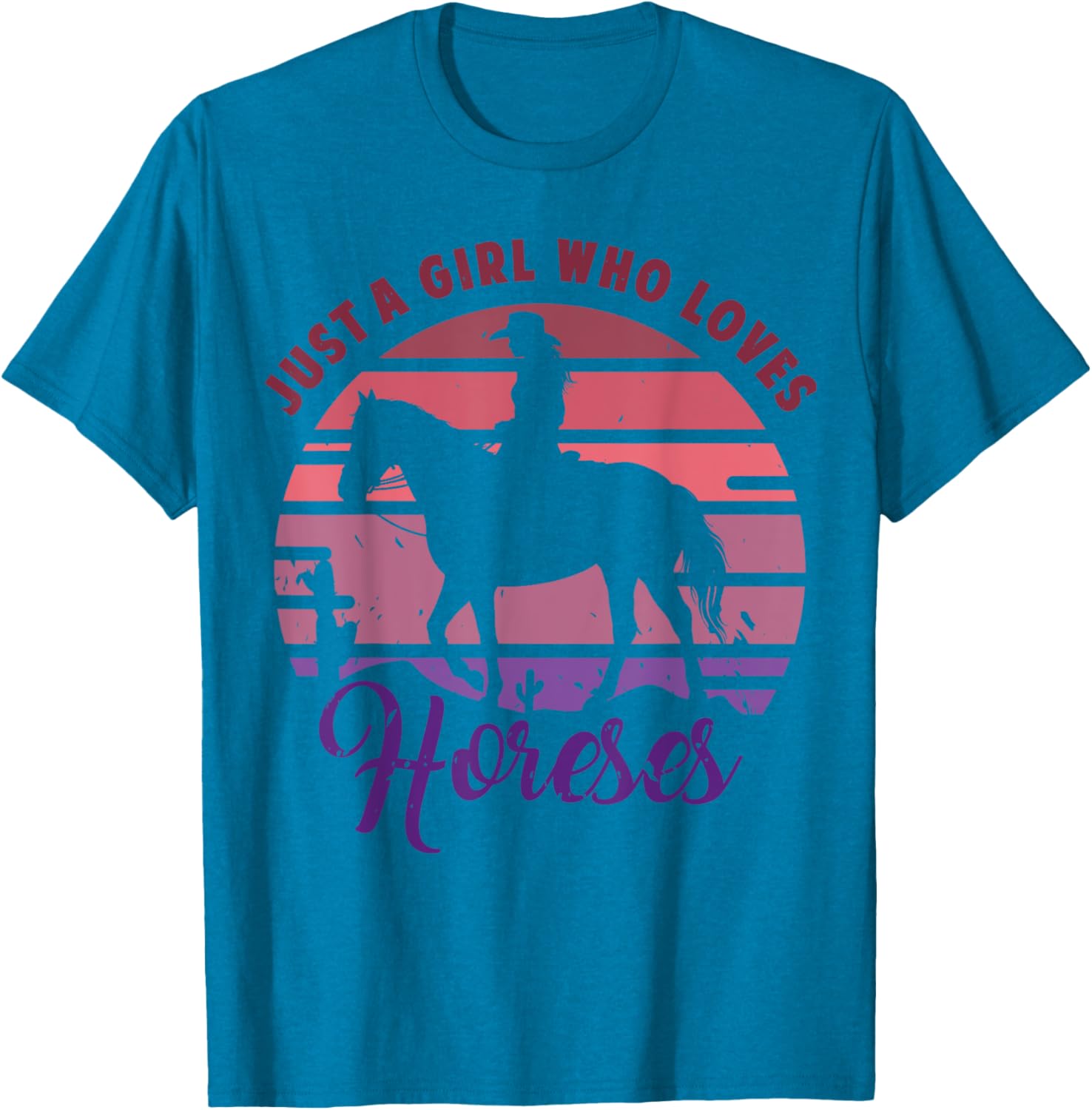 Just A Girl Who Loves Horses T-Shirt for Girls Who Love Horseback Riding - 14