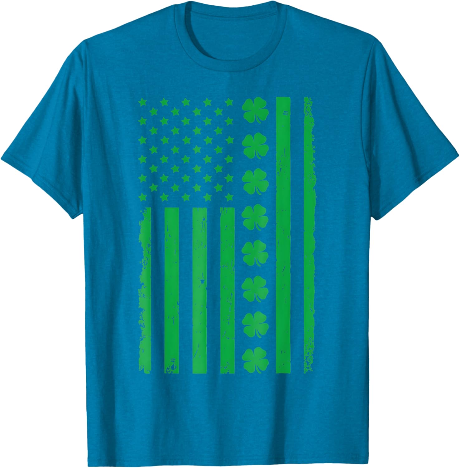 Stunning US American Flag T-Shirt with Shamrocks for St. Patrick's Day - 21
