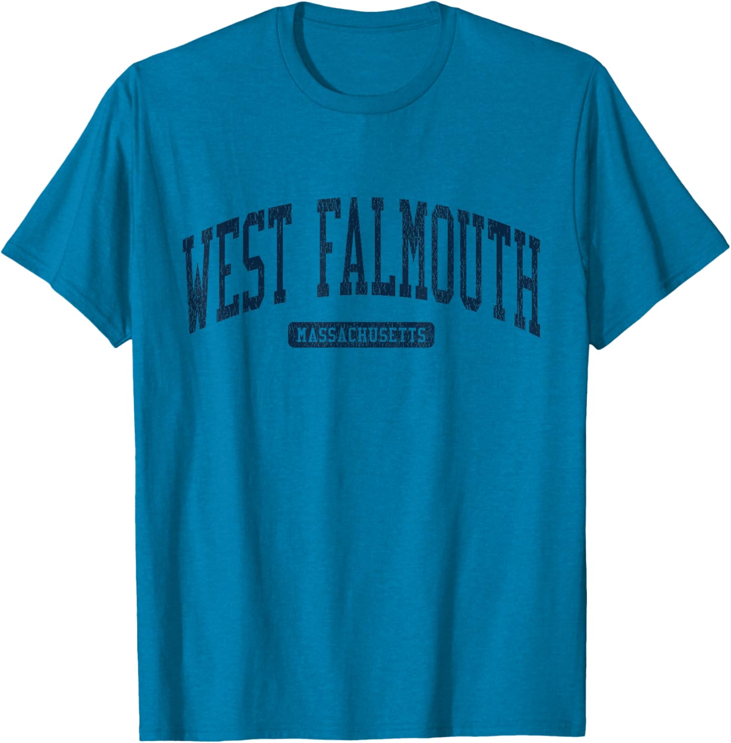 West Falmouth MA College University Stylish Blue T-Shirt for Casual Wear - 10