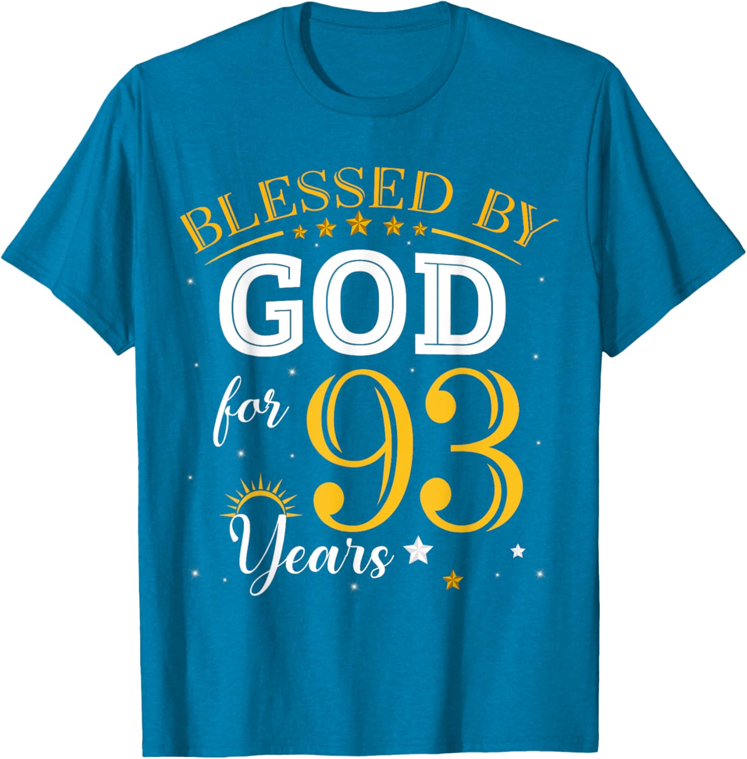 Vintage 93rd Birthday Girl Blessed by God T-Shirt for Special Celebrations - 15