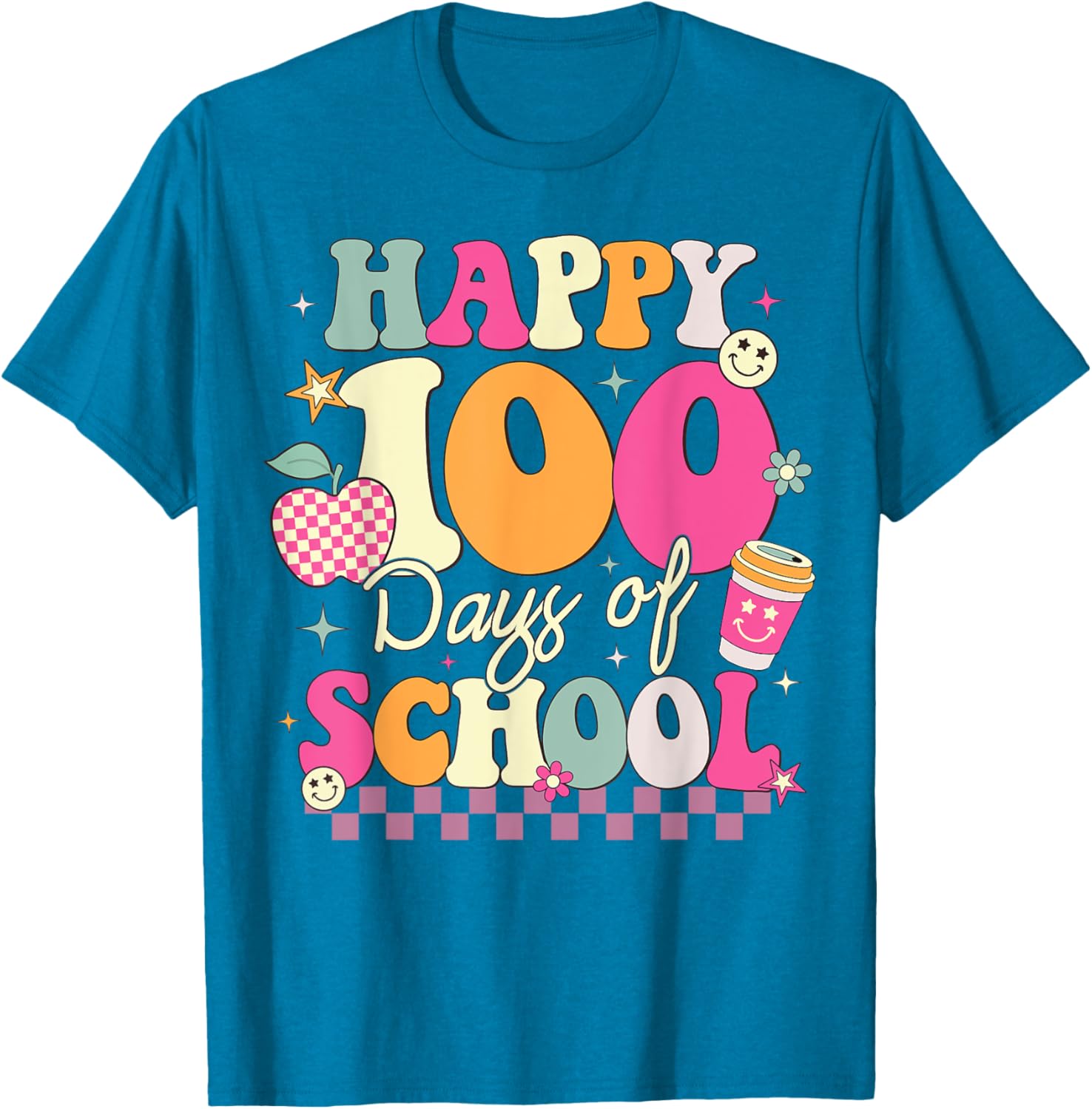 Happy 100th Day of School T-Shirt for Girls Fun Celebration Outfit - 24