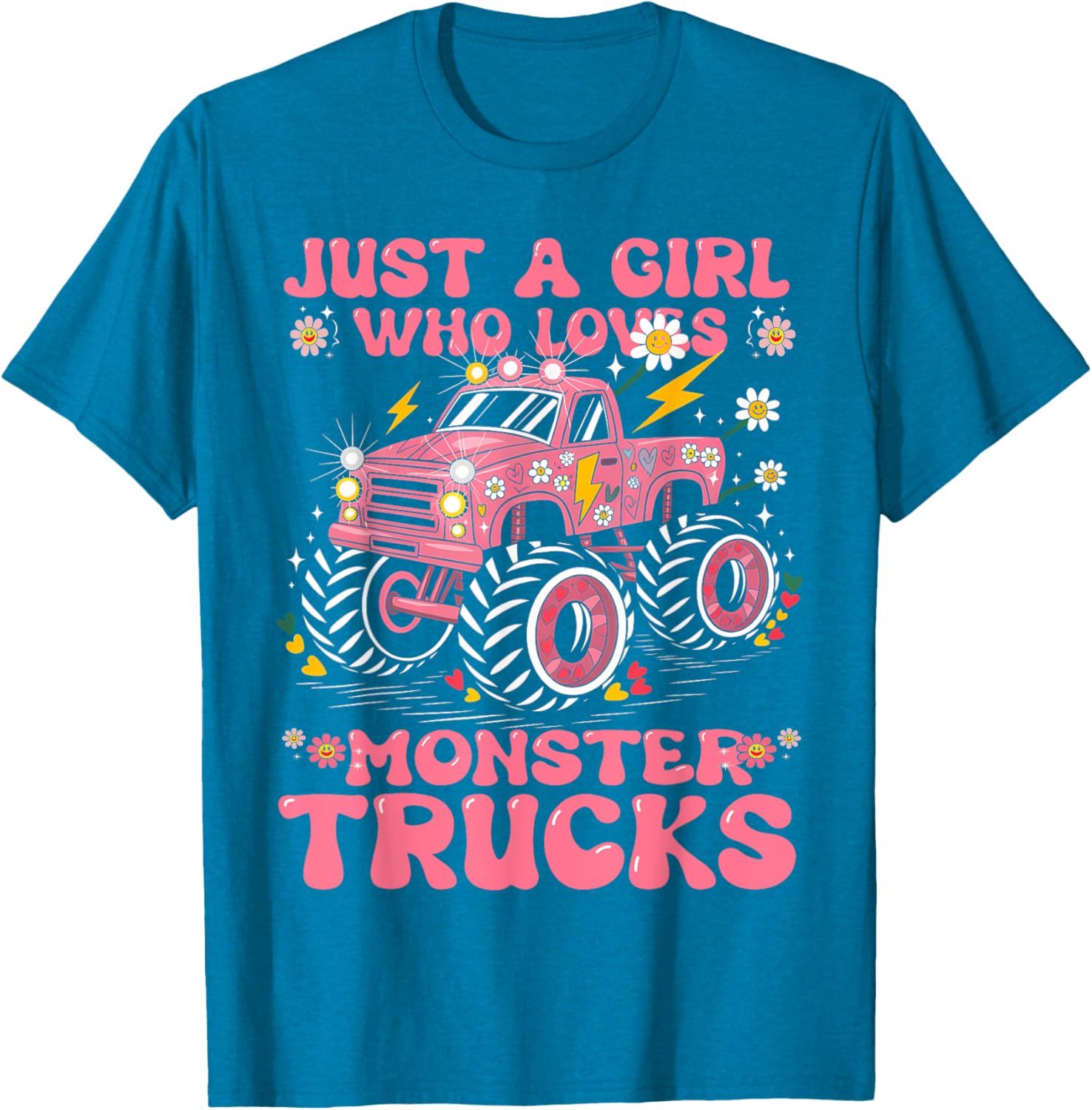 Pink Monster Truck T-Shirt for Girls - Perfect Birthday Gift Tee - 10