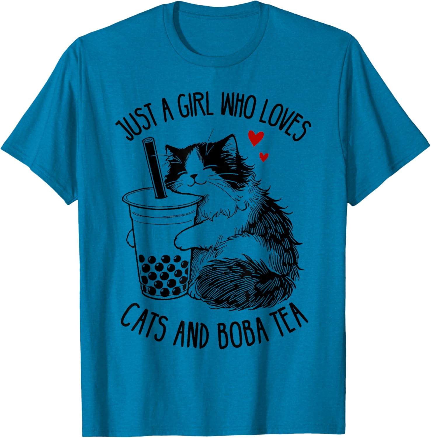 Cute Ragdoll Cat Lover T-Shirt for Girls Who Love Cats and Boba Tea - 17
