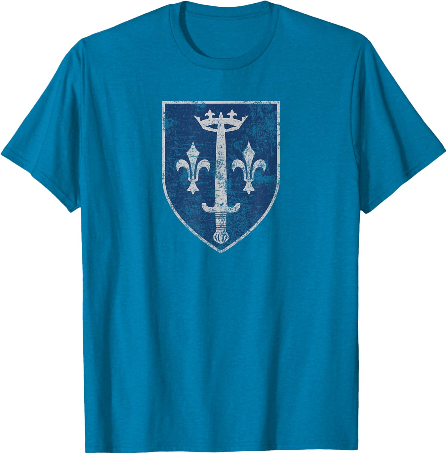 Family Crest of Saint Joan of Arc Distressed Print T-Shirt for Everyone - 21