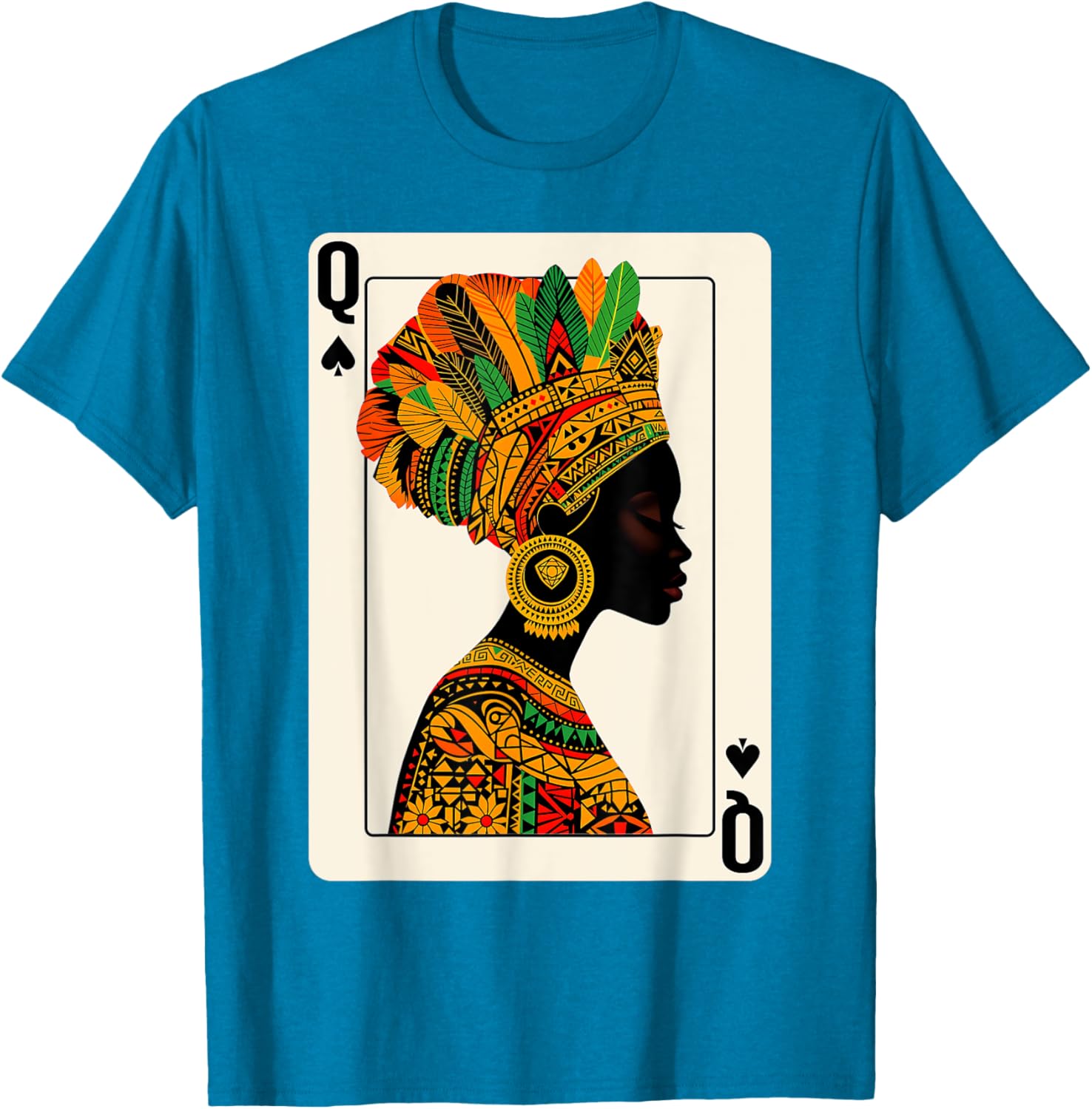 Black Queen of Spades Card Game T-Shirt Celebrating Proud Black Women - 15