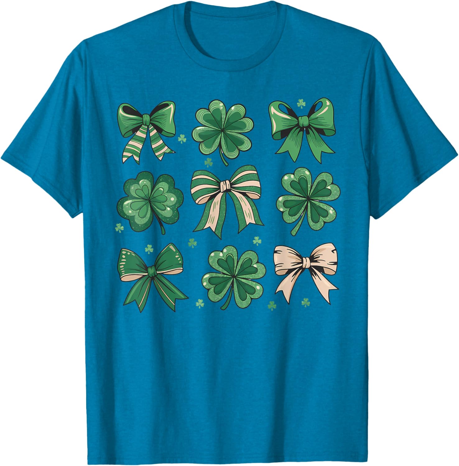 Cute Retro St Patricks Day Shamrock Bow T-Shirt for Festive Fun - 8