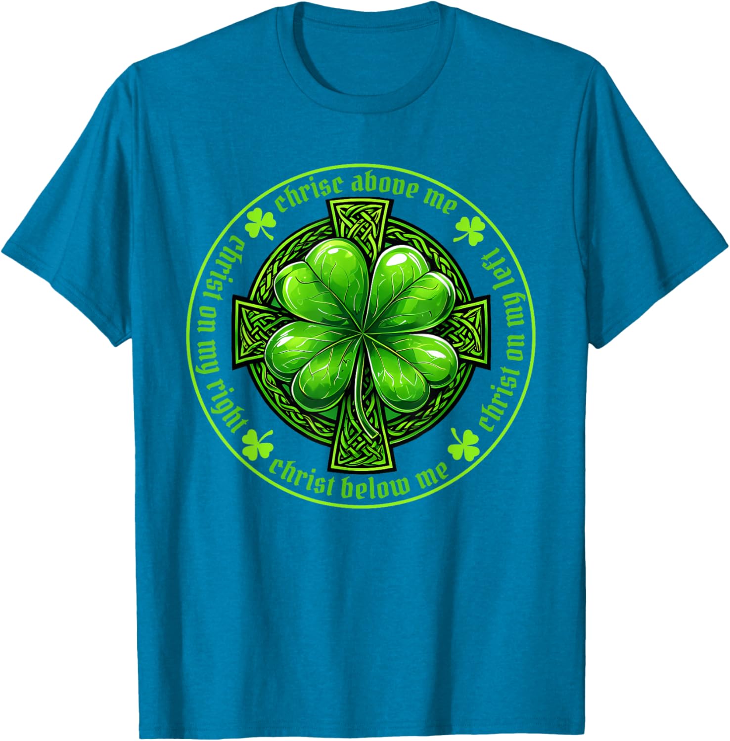 St Patrick's Breastplate Prayer T-Shirt Irish Cross Design for Catholics - 12