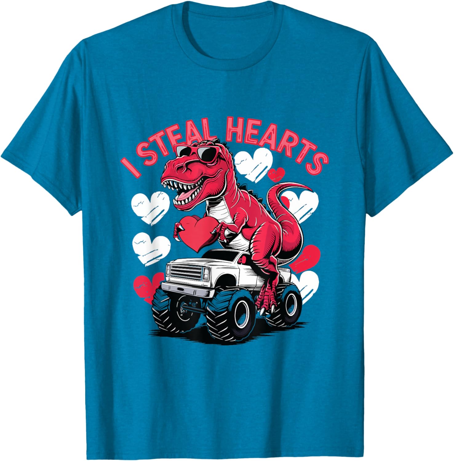 I Steal Hearts Toddler T-Rex Valentine's Day Shirt for Baby Boys - 18