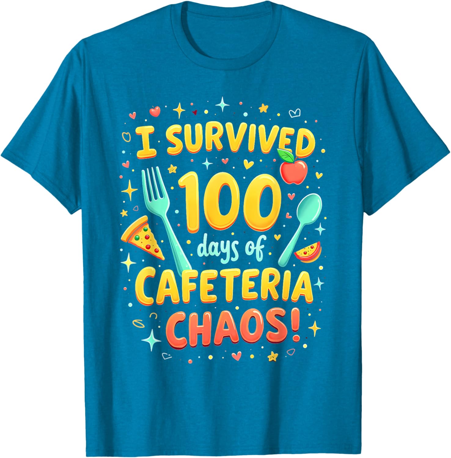 I Survived School Cafeteria Chaos Funny Lunch Lady T-Shirt for Kids - 7