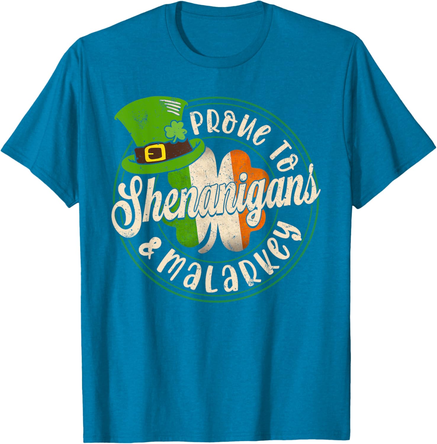 Prone to Shenanigans Fun St Patrick's Day Clover T-Shirt for All Ages - 13