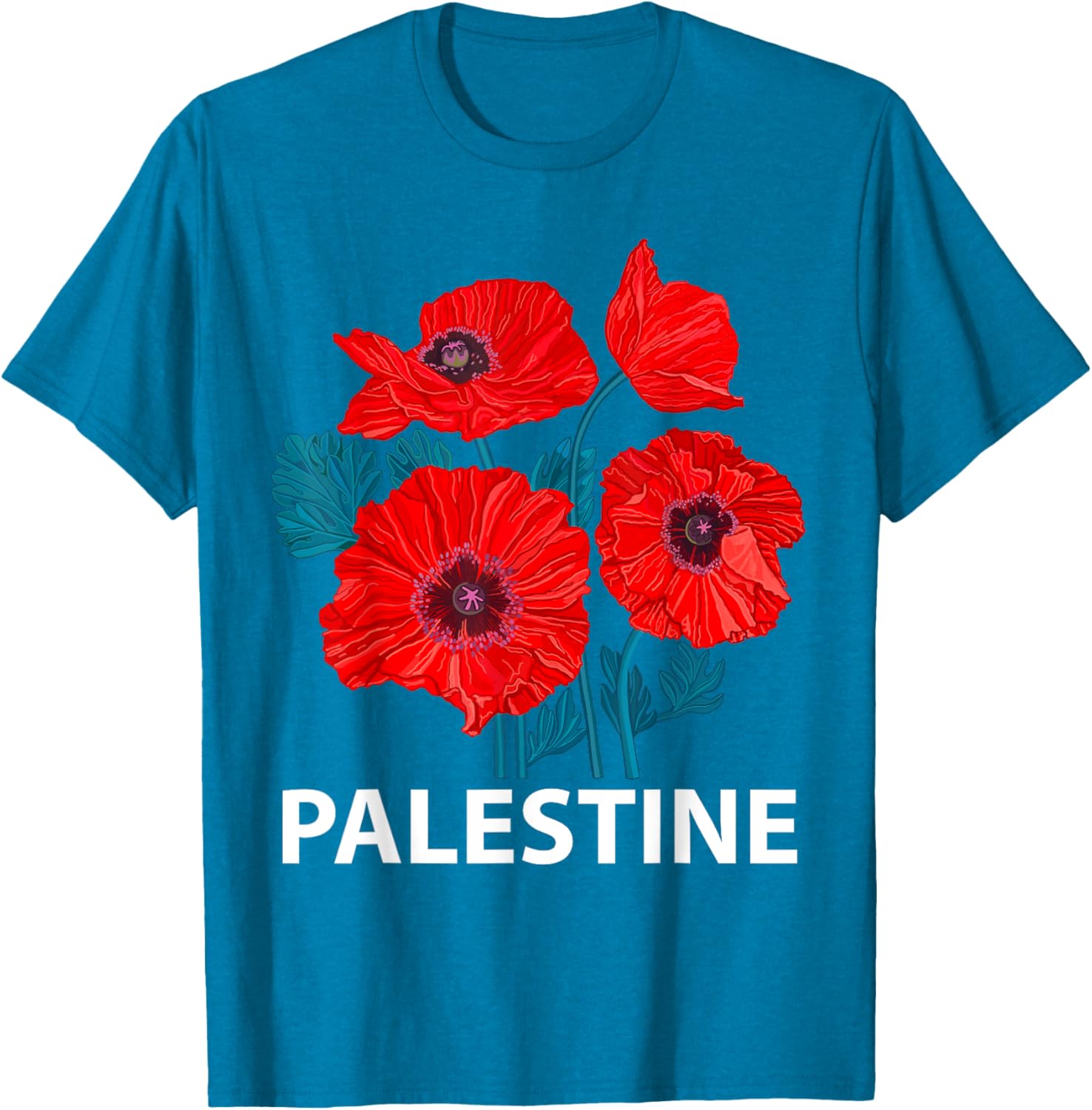 Palestine Patriotic Poppy T-Shirt for Palestinian Resistance Support - 6