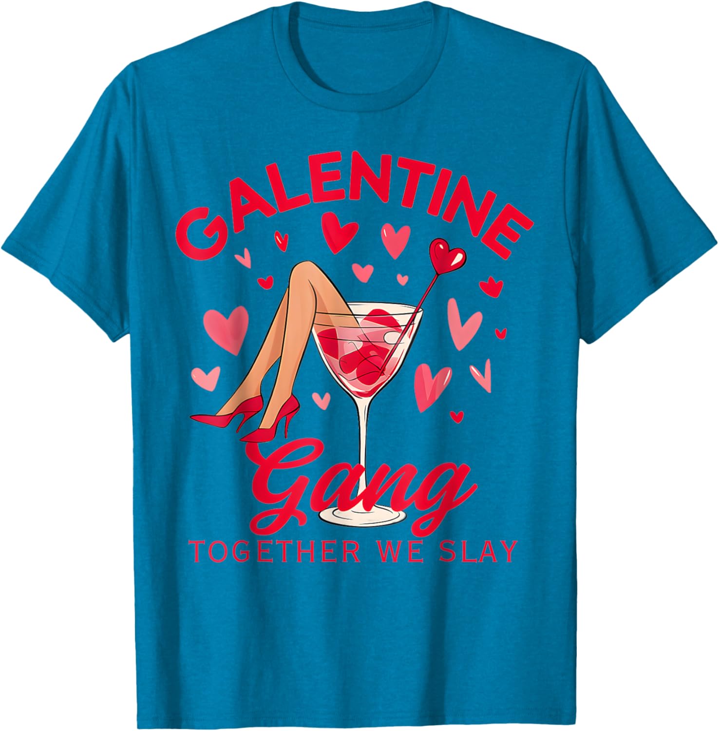 Galentine Gang Together We Slay Valentine's Day T-Shirt for Women and Girls - 13