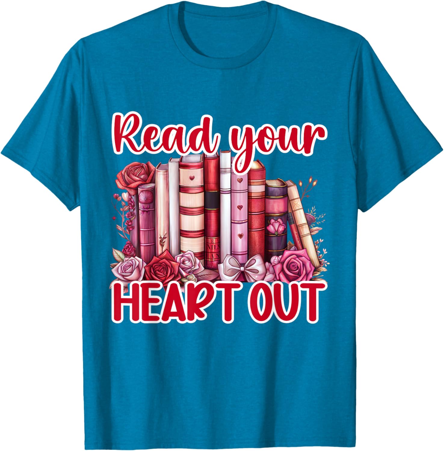 Retro Read Your Heart Out Valentine's Day T-Shirt for Book Lovers and Teachers - 23