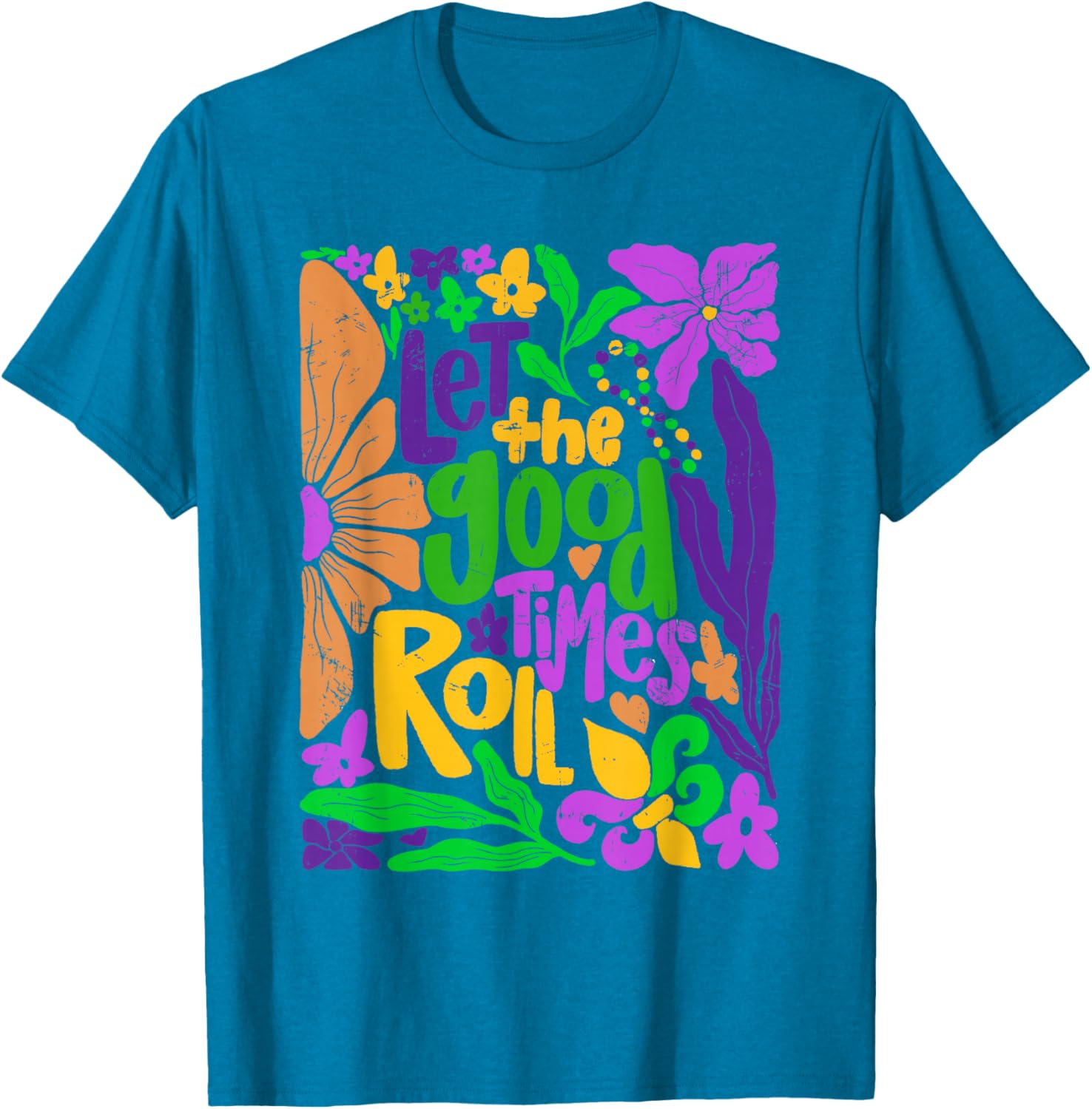 Mardi Gras Let the Good Times Roll Fleur De Lis T-Shirt for All Ages - 6