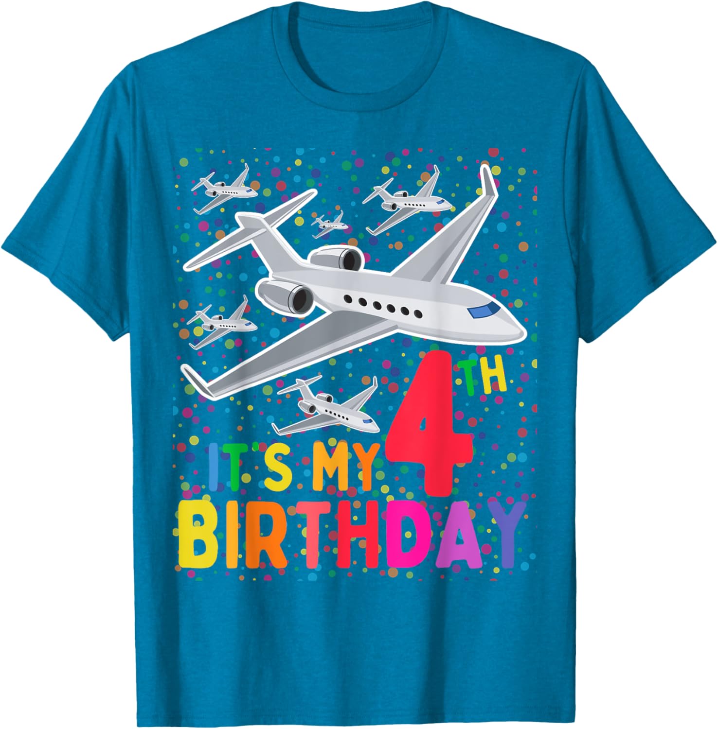 Its My 4th Birthday Airplane T-Shirt for Boys and Girls Fun Gift - 13
