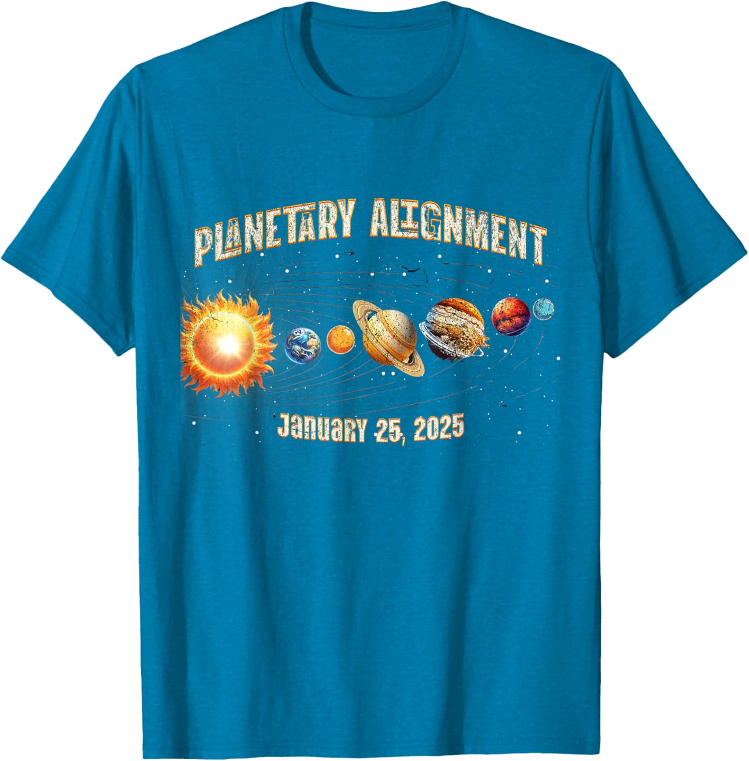 Vintage Planetary Alignment Memory T-Shirt for January 25 2025 Events - 4