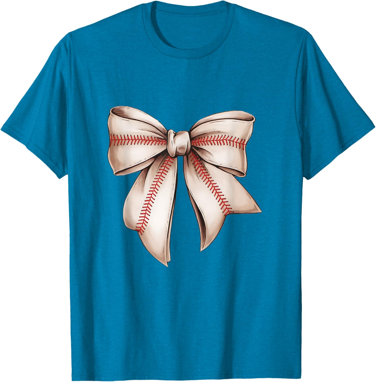 Retro Baseball Bow T-Shirt for Sports Lovers, Fun Sublimation Design - 14