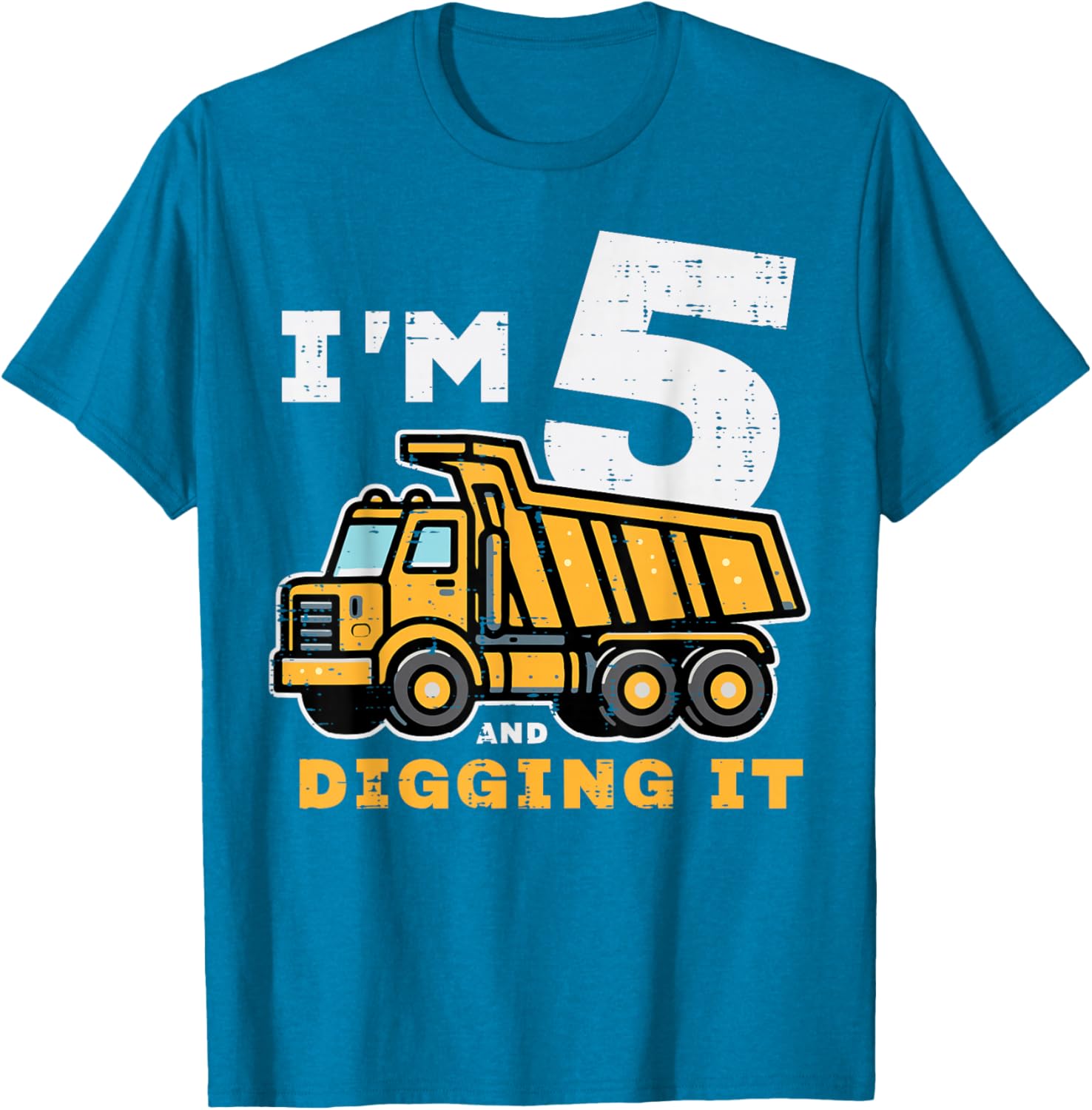 5th Birthday Dump Truck T-Shirt for Boys I’m 5 Digging It Fun Kids Tee - 28