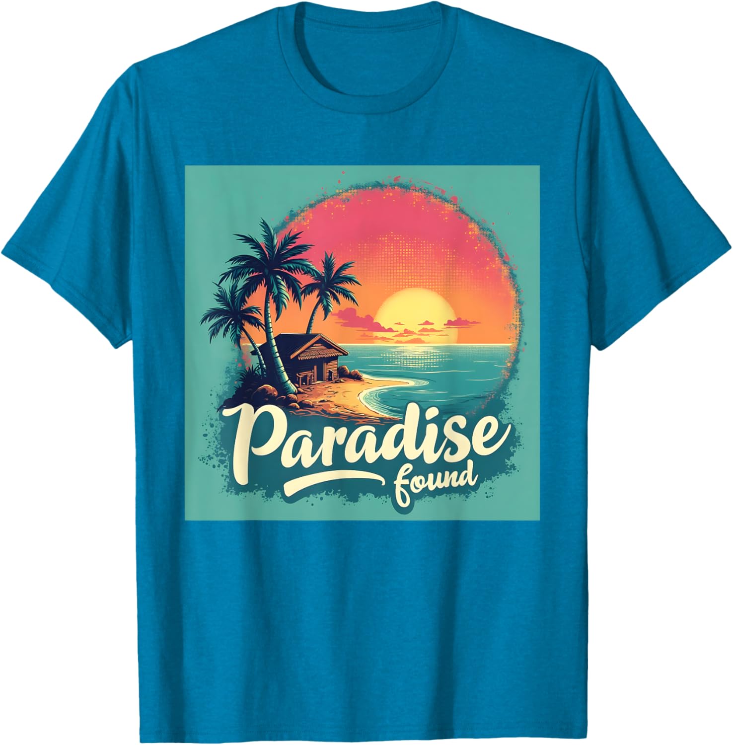 Tropical Paradise Sunset Shirt with Palm Trees and Ocean Design - 5