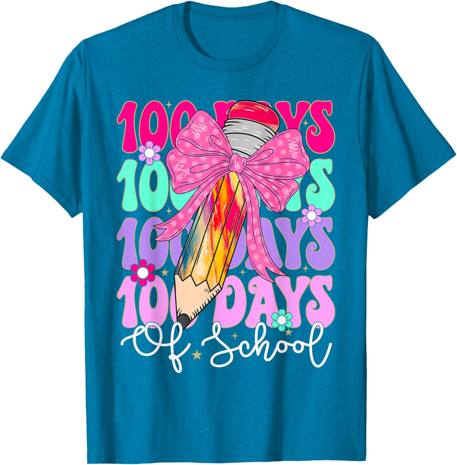 100 Days of School T-Shirt for Girls Fun Teacher Appreciation Gift - 8