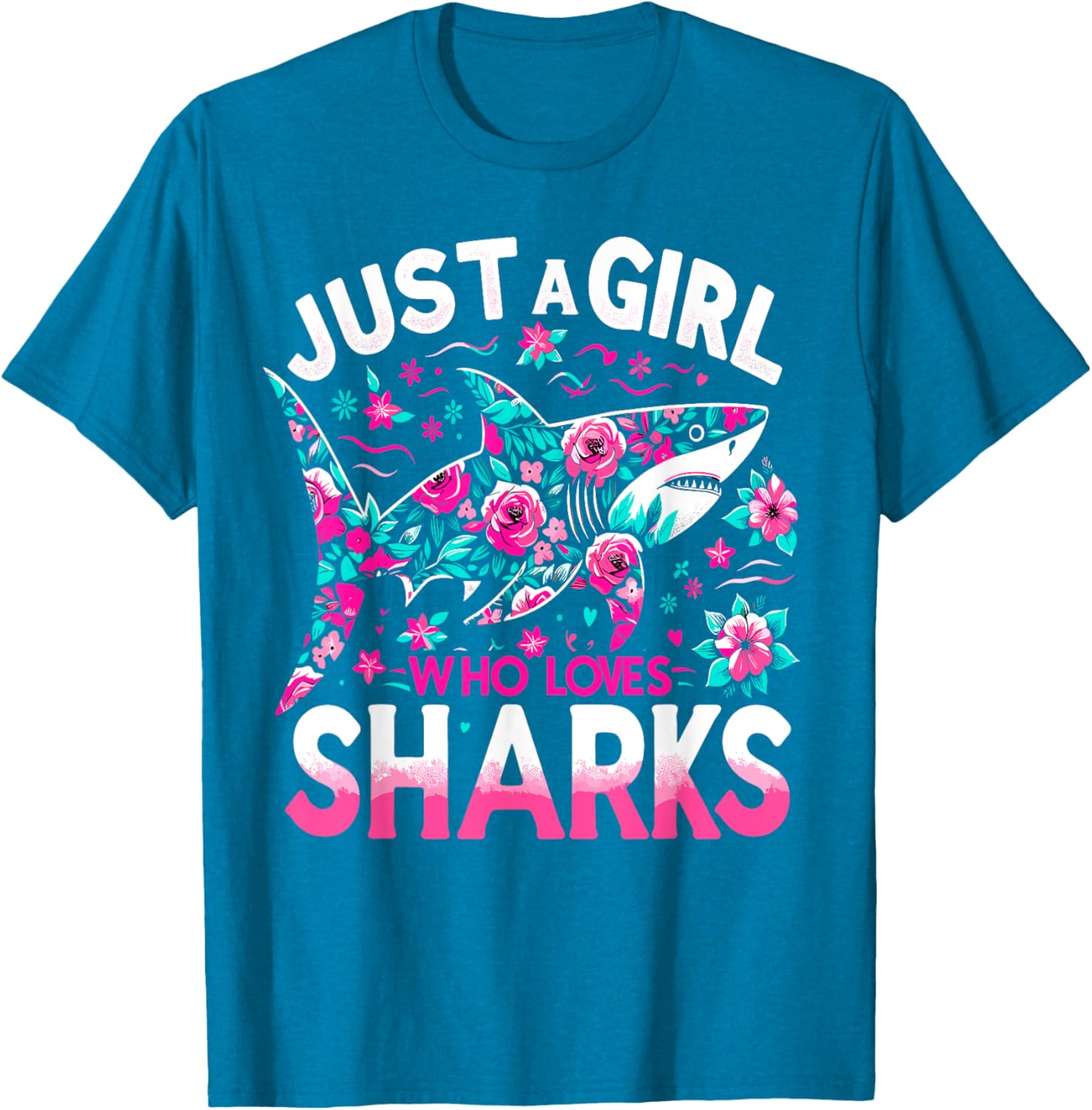Just A Girl Who Loves Sharks T-Shirt for Shark Lovers and Ocean Fans - 12