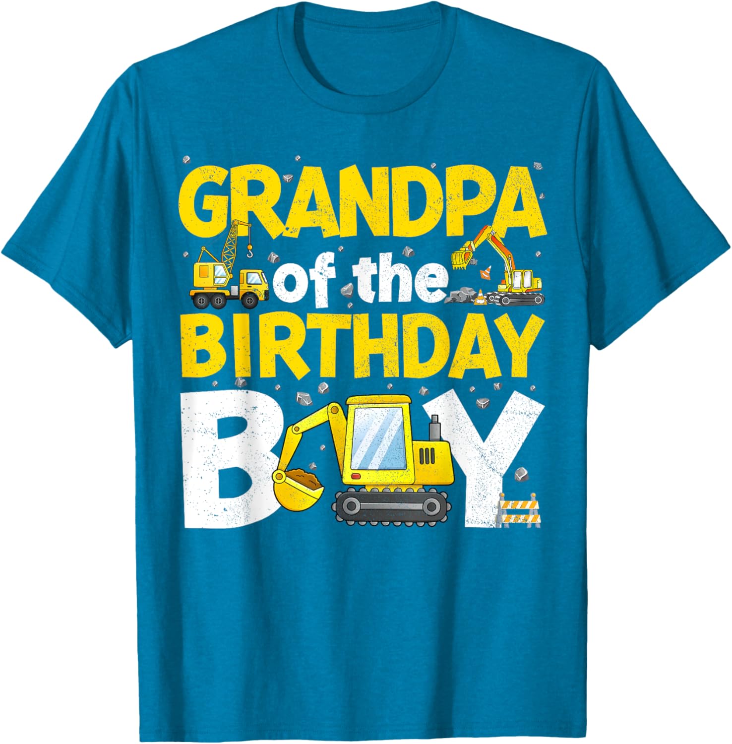 Grandpa Of The Birthday Boy Construction Family Party T-Shirt Gift - 15