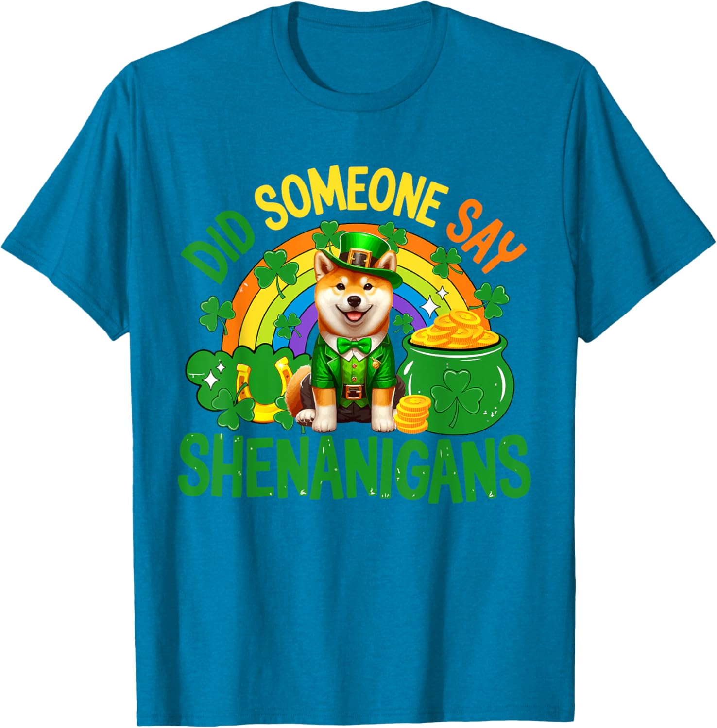 Shenanigans St. Patrick's Day Shiba Inu T-Shirt for Fun Celebrations - 15