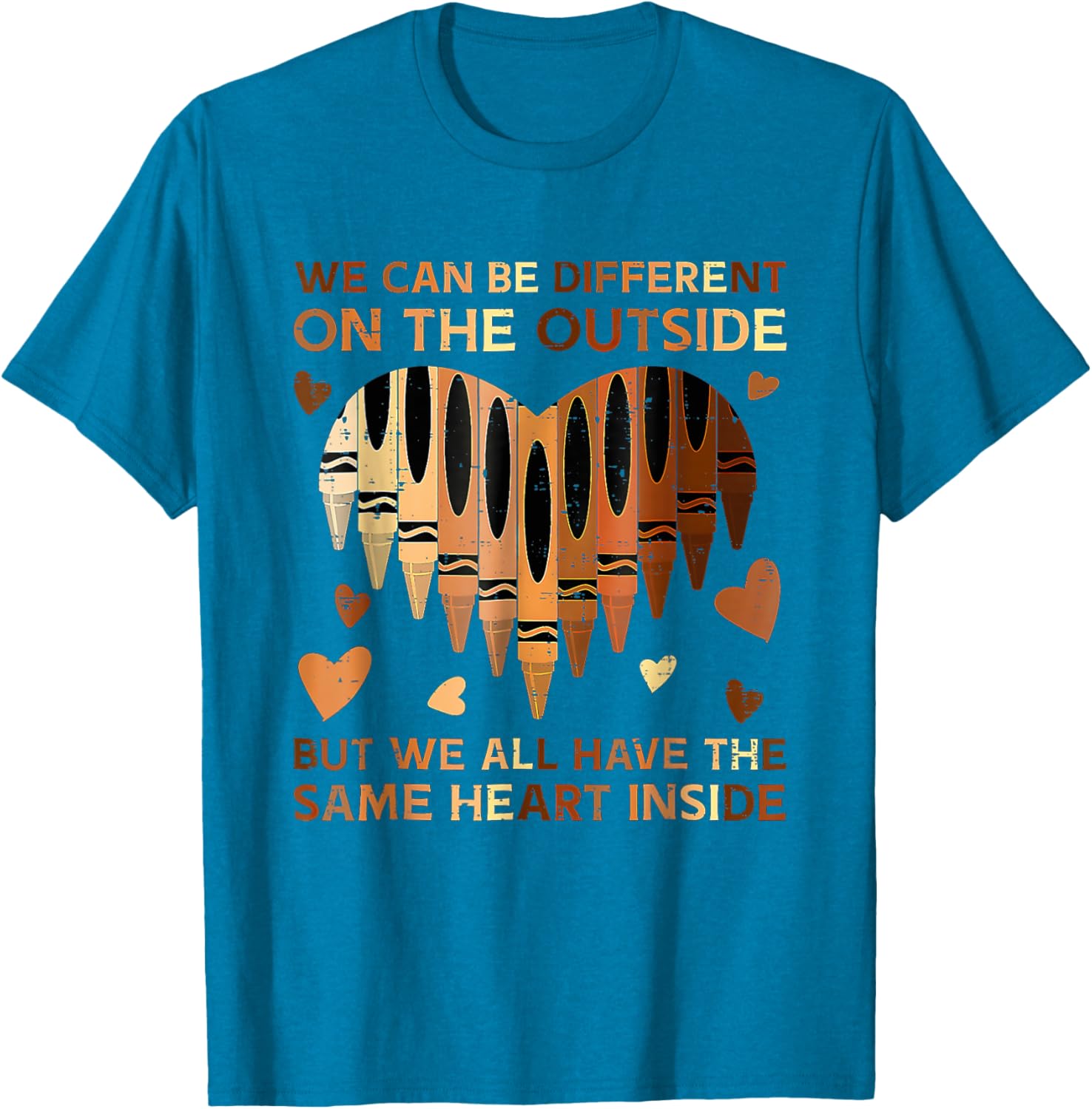 Same Heart Inside Black History Month Afro Teacher T-Shirt for Educators - 2