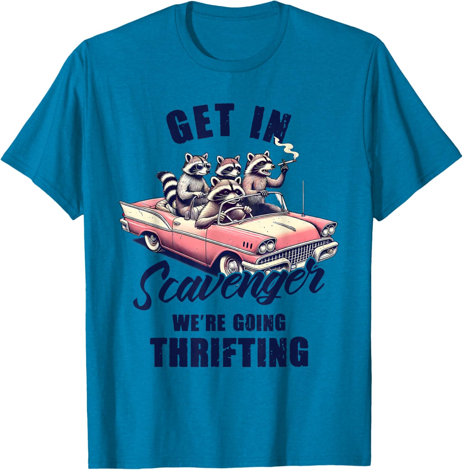 Thrift Hunter Raccoon Lover Scavenger Thrifting T-Shirt for Fun Adventures - 6